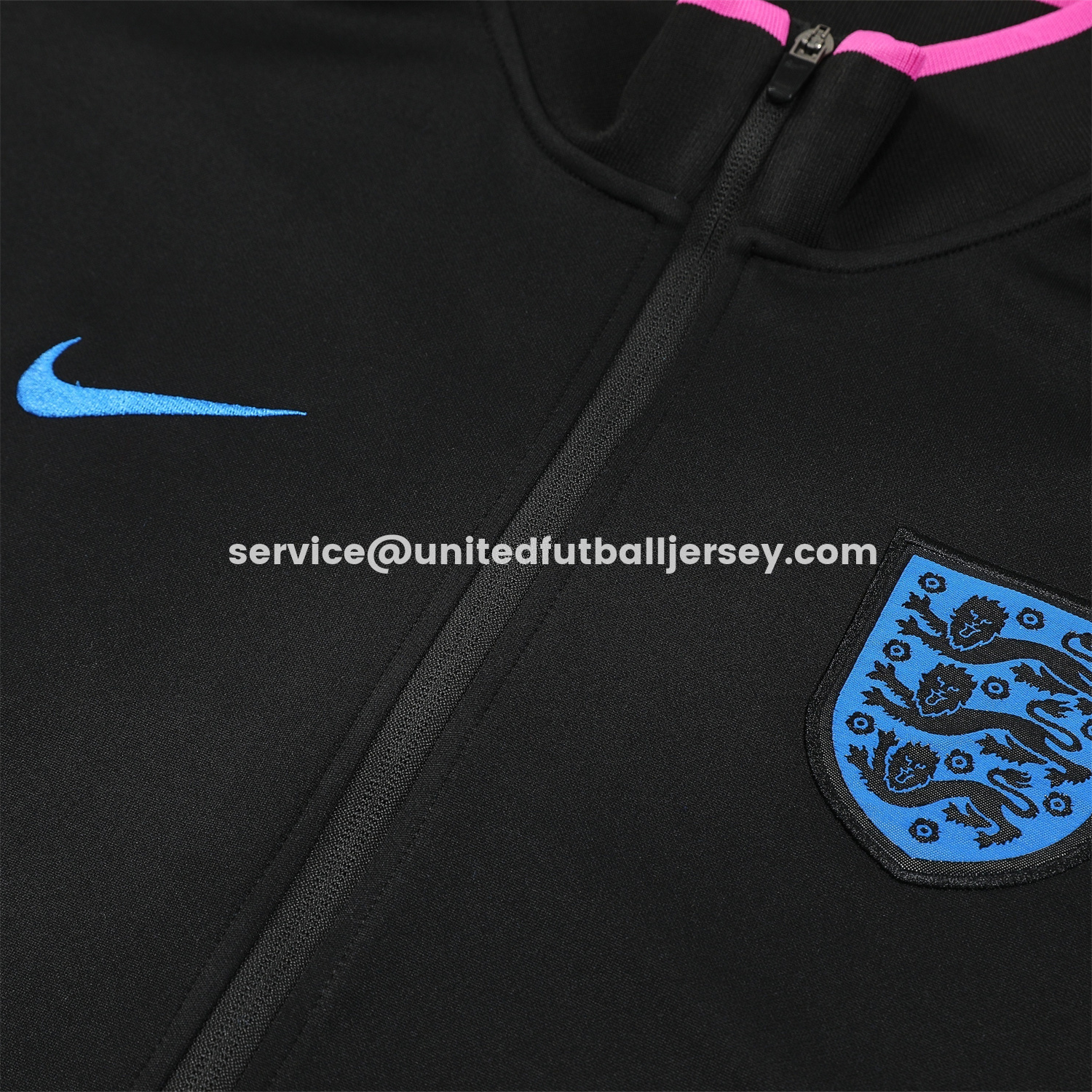 unitedfutballjersey-England 2026 Jacket Training Tracksuit - Black Top and Black Pants