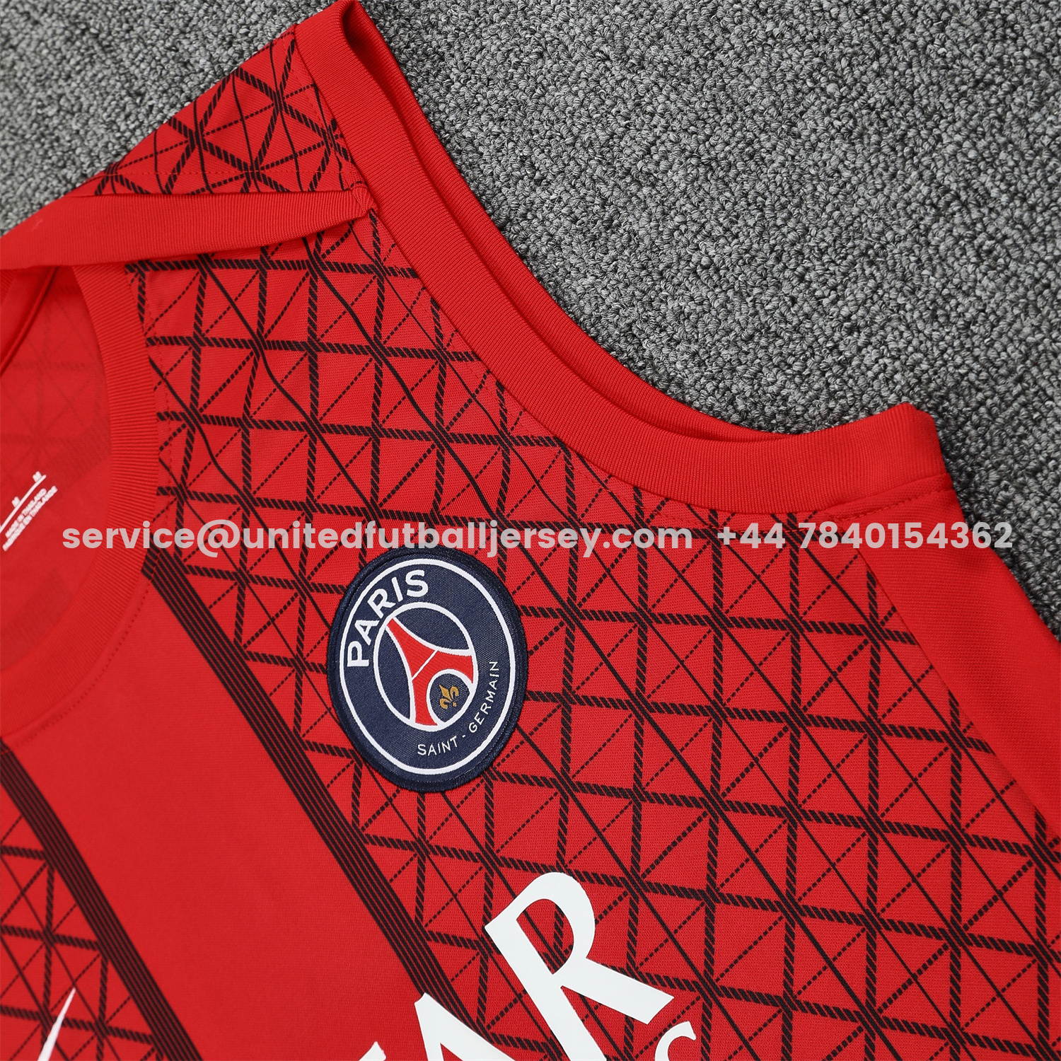 unitedfutballjersey-Paris Saint-Germain PSG 25-26 Vest Training Set - Red Vest & Deep Blue Shorts