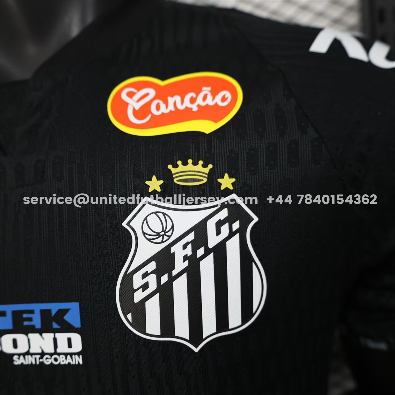 unitedfutballjersey-Santos 2025-26 Goalkeeper 2 Black Jersey With Sponsors - Player Version