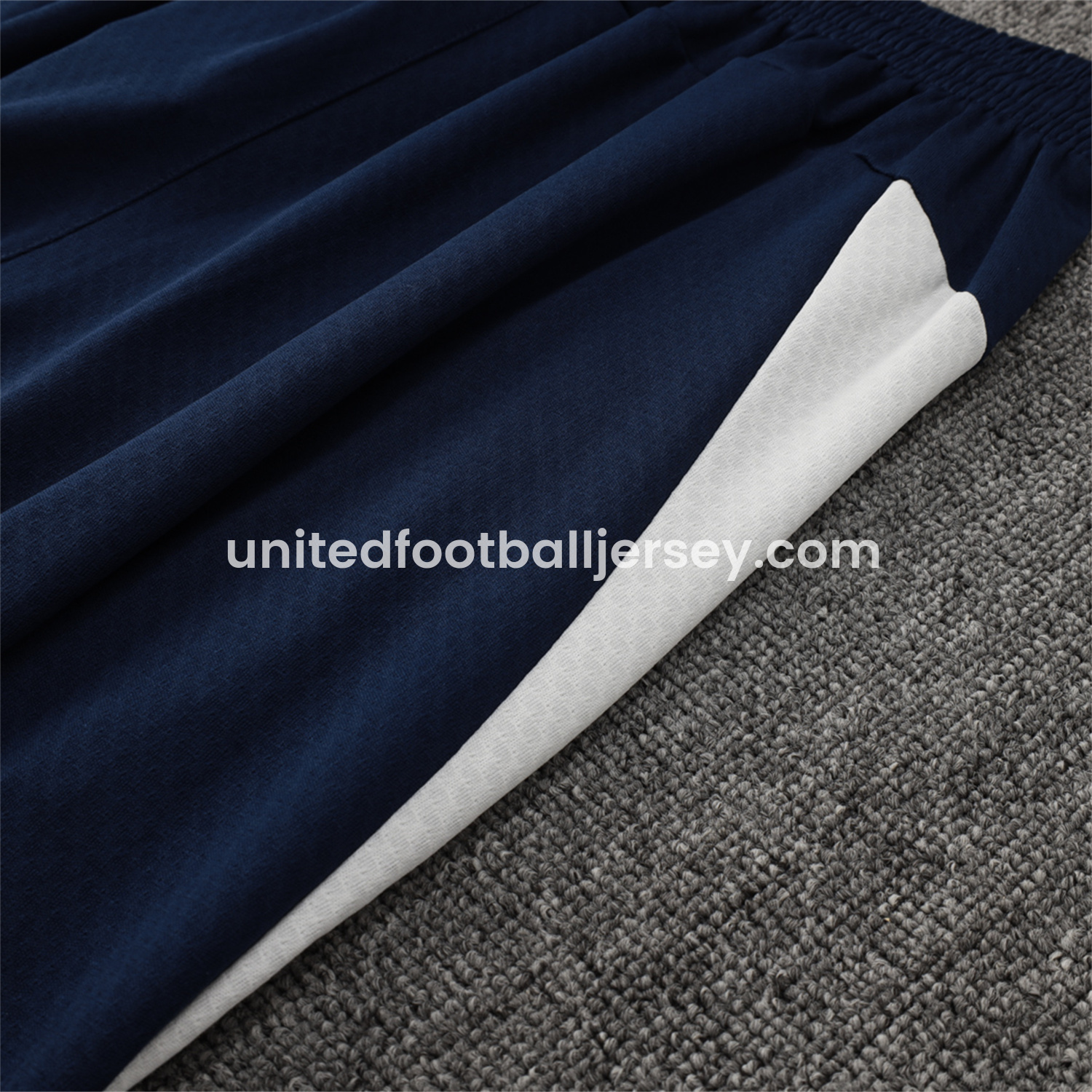 unitedfutballjersey-Portugal 25-26 Short-Sleeve Training Set - Off White Top and Deep Blue Shorts