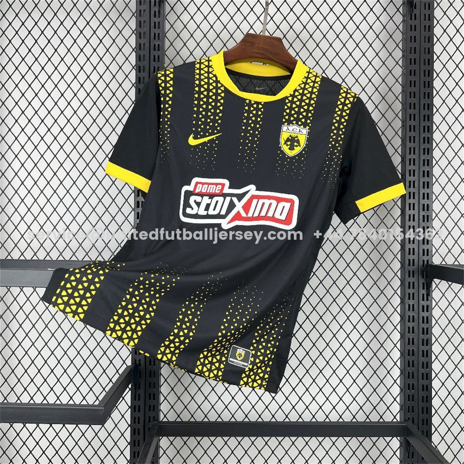 unitedfutballjersey-AEK Athens 25-26 Away Black Jersey - Fans Version