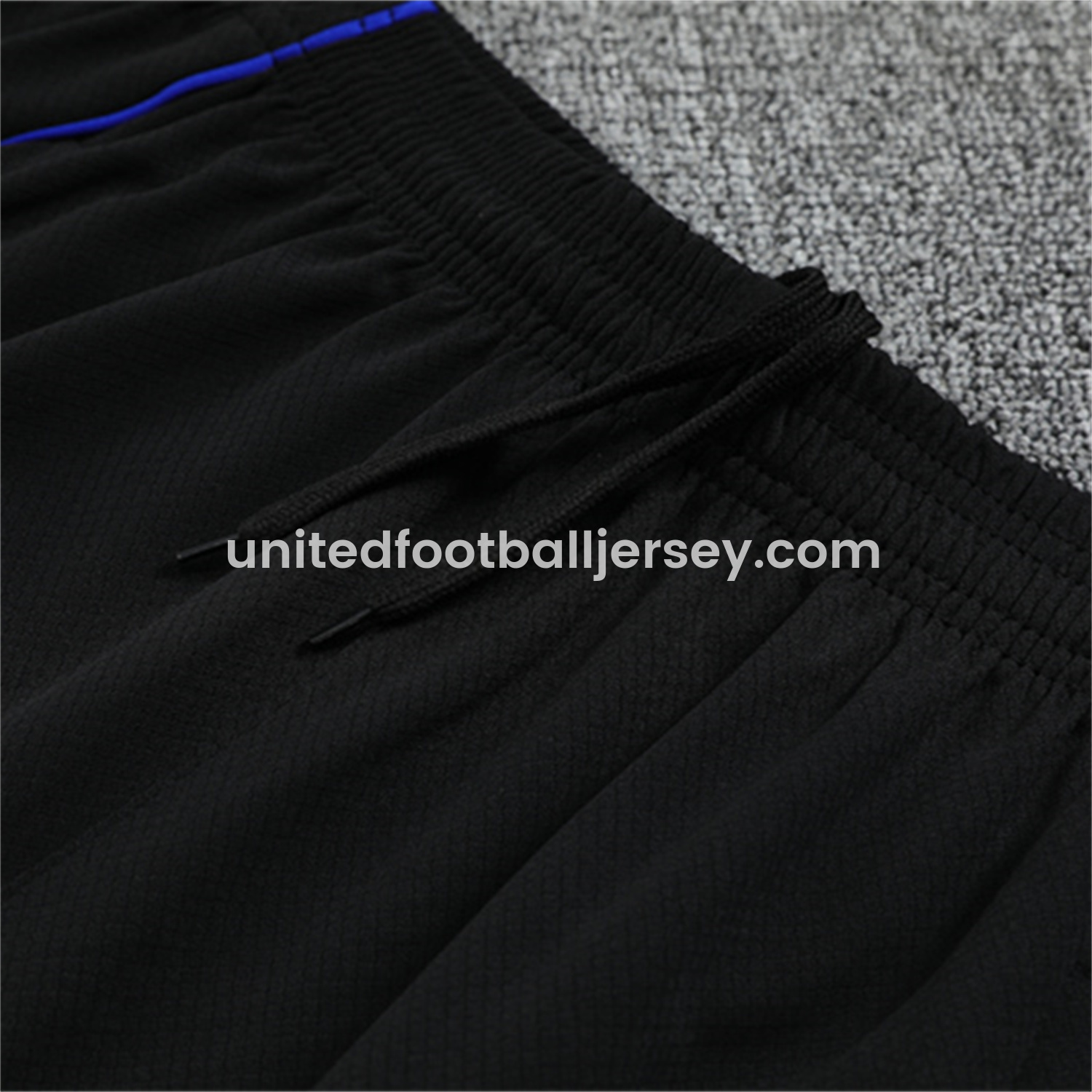 unitedfutballjersey-Real Madrid 25-26 Kid Short-Sleeve Training Set - Blue Black Dragon Top & Black Shorts