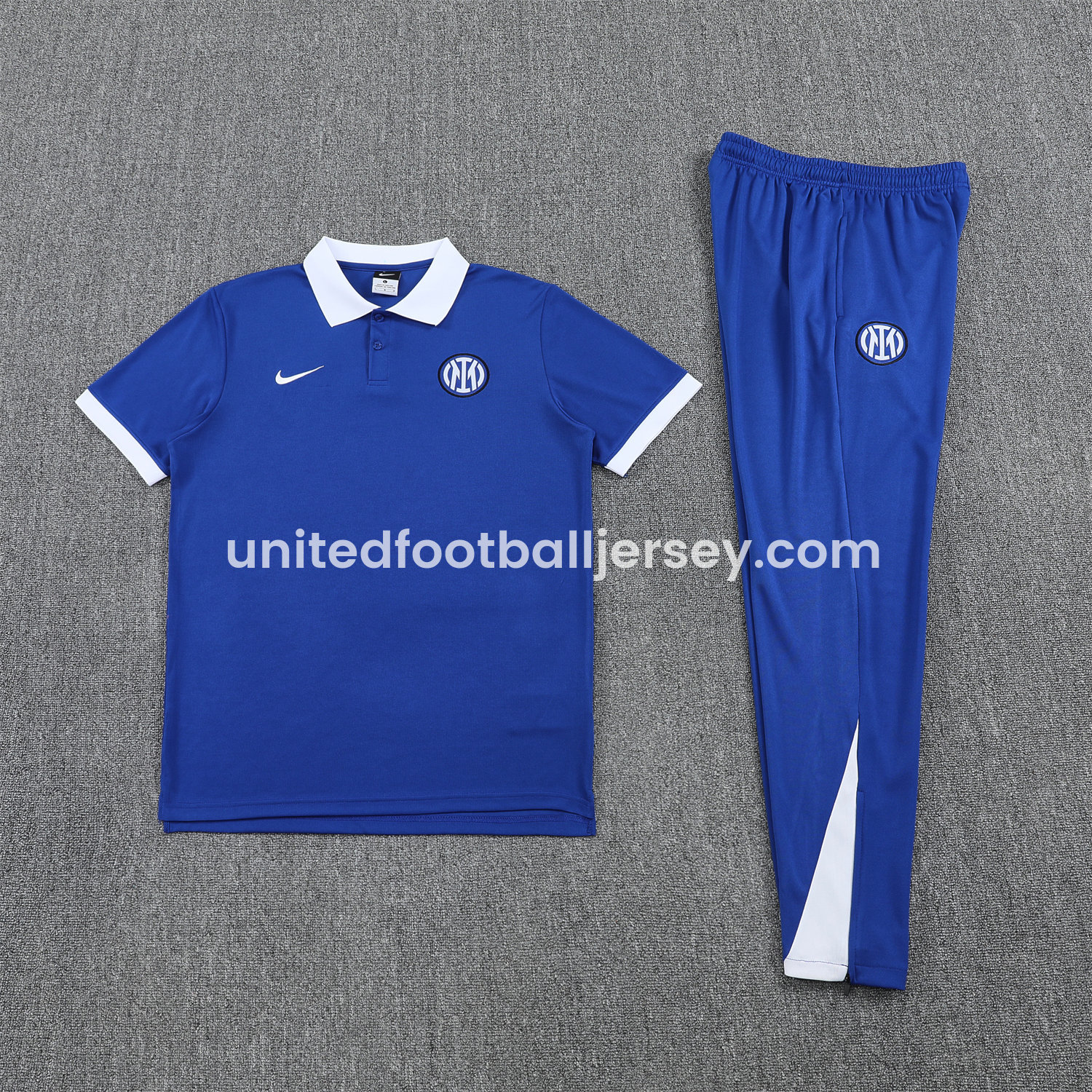 unitedfutballjersey-Inter Milan 25-26 POLO Short-Sleeve Training Set - Blue Top and Pants