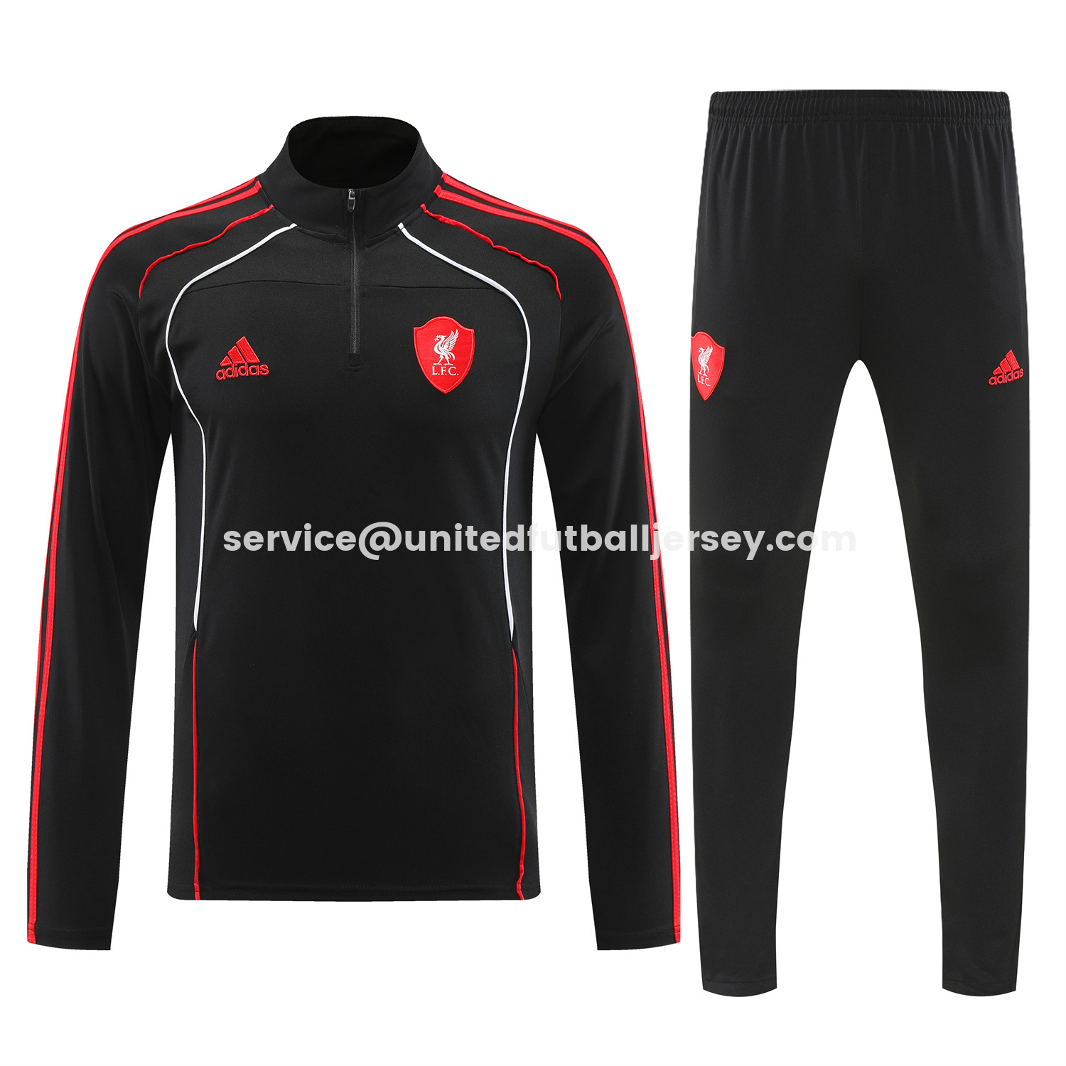 unitedfutballjersey-Liver.pool 25-26 Long Sleeve Training Set - Black Top & Pants