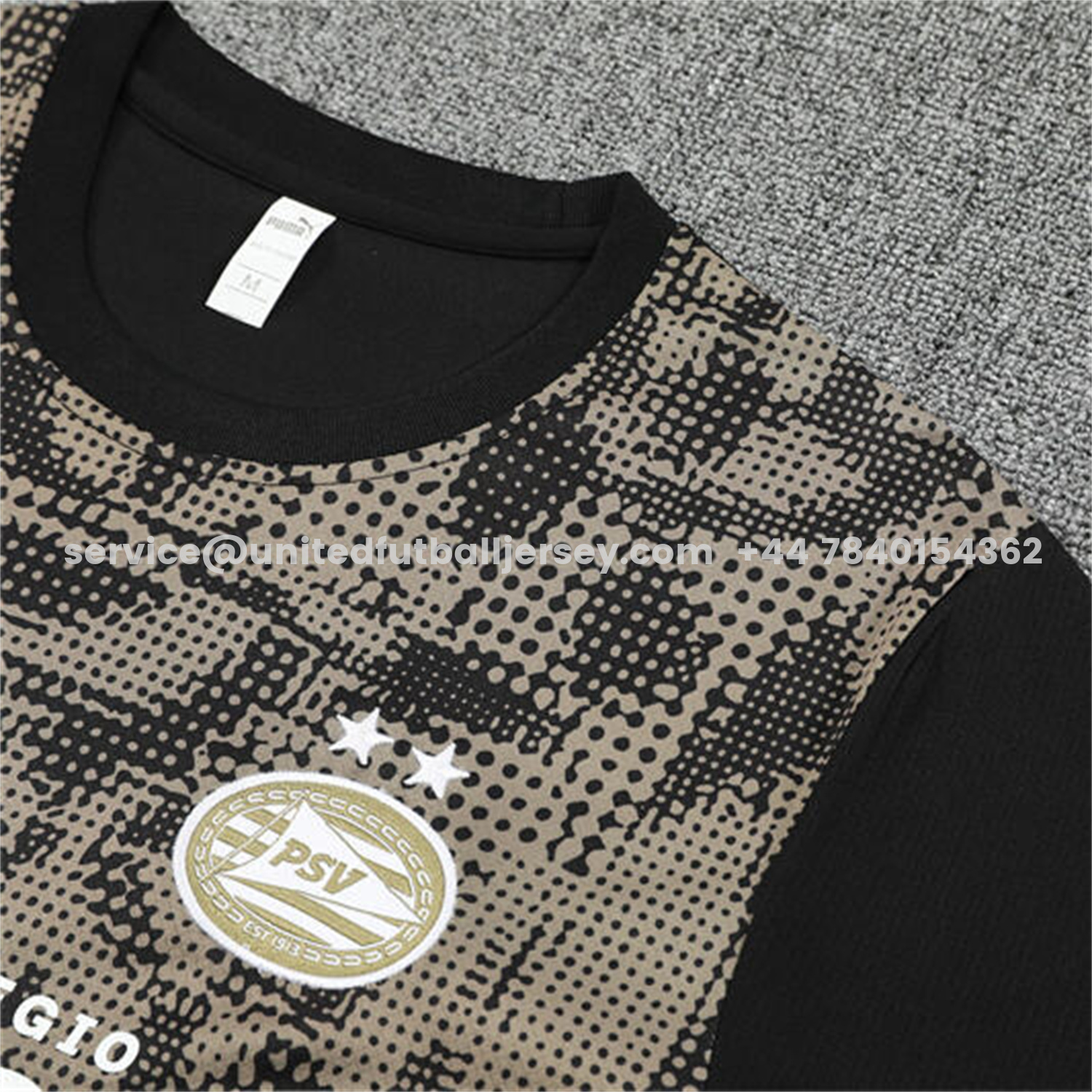 unitedfutballjersey-PSV Eindhoven 25-26 Kids Short-Sleeve Training Set - Army Green Top & Black Shorts