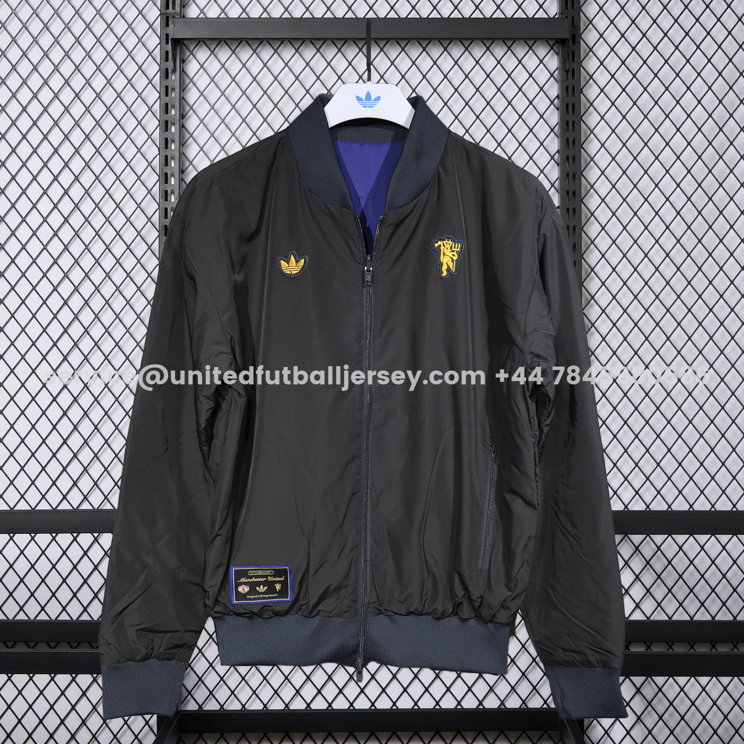 unitedfutballjersey-Manchester United 25-26 Double Sided Reversible Windbreaker - Black & Purple