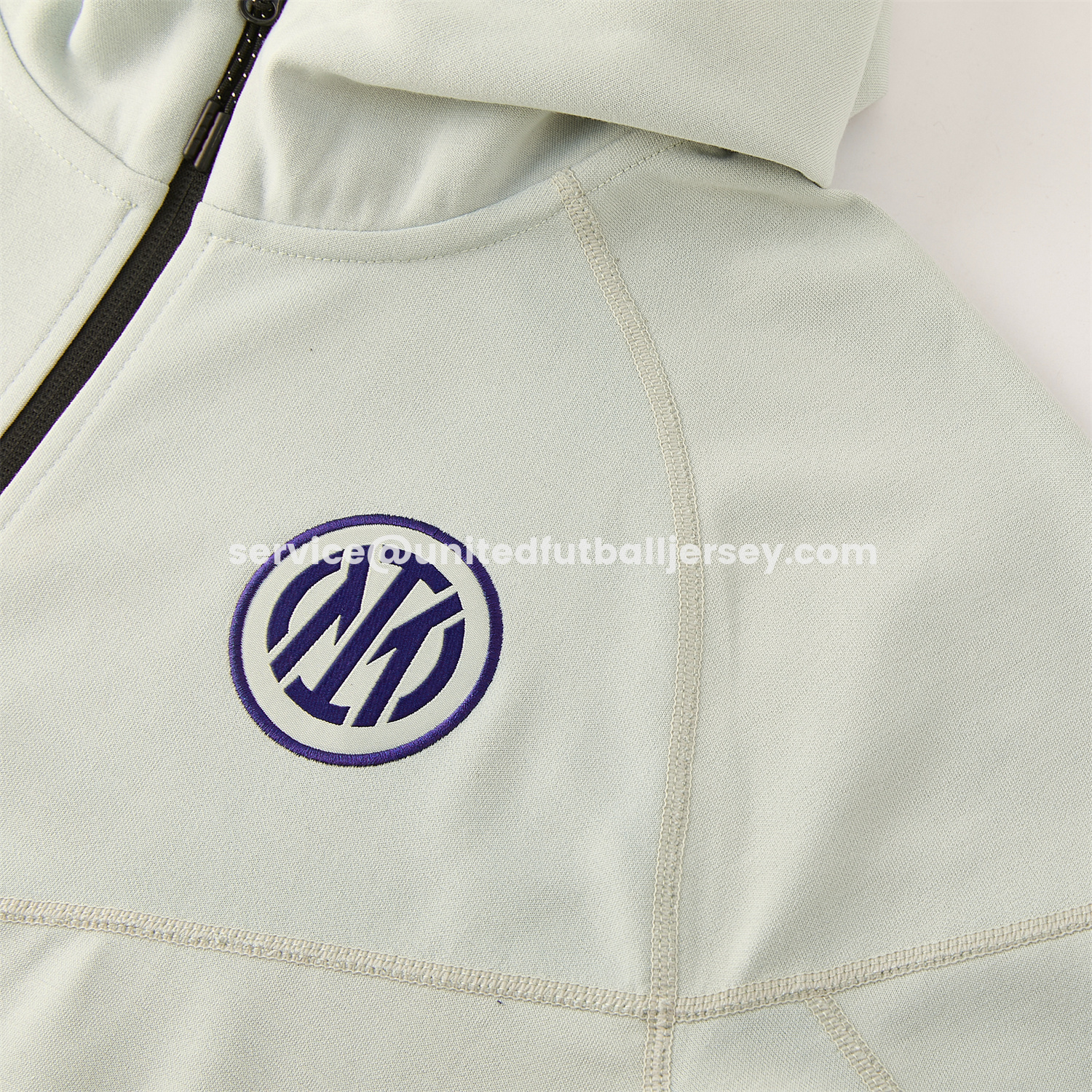 unitedfutballjersey-Inter Milan 25-26 Hooded Windbreaker Training Set - Grey Green Top & Pants