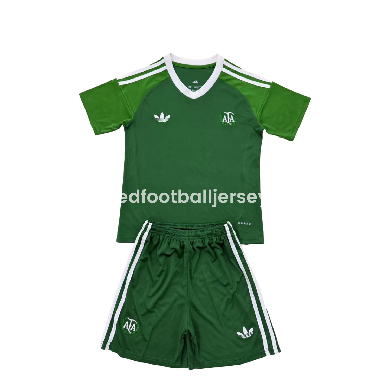 unitedfutballjersey-Argentina 25-26 Throwback Trefoil Green Goalkeeper Men's Adult Jersey Set - Fans Version