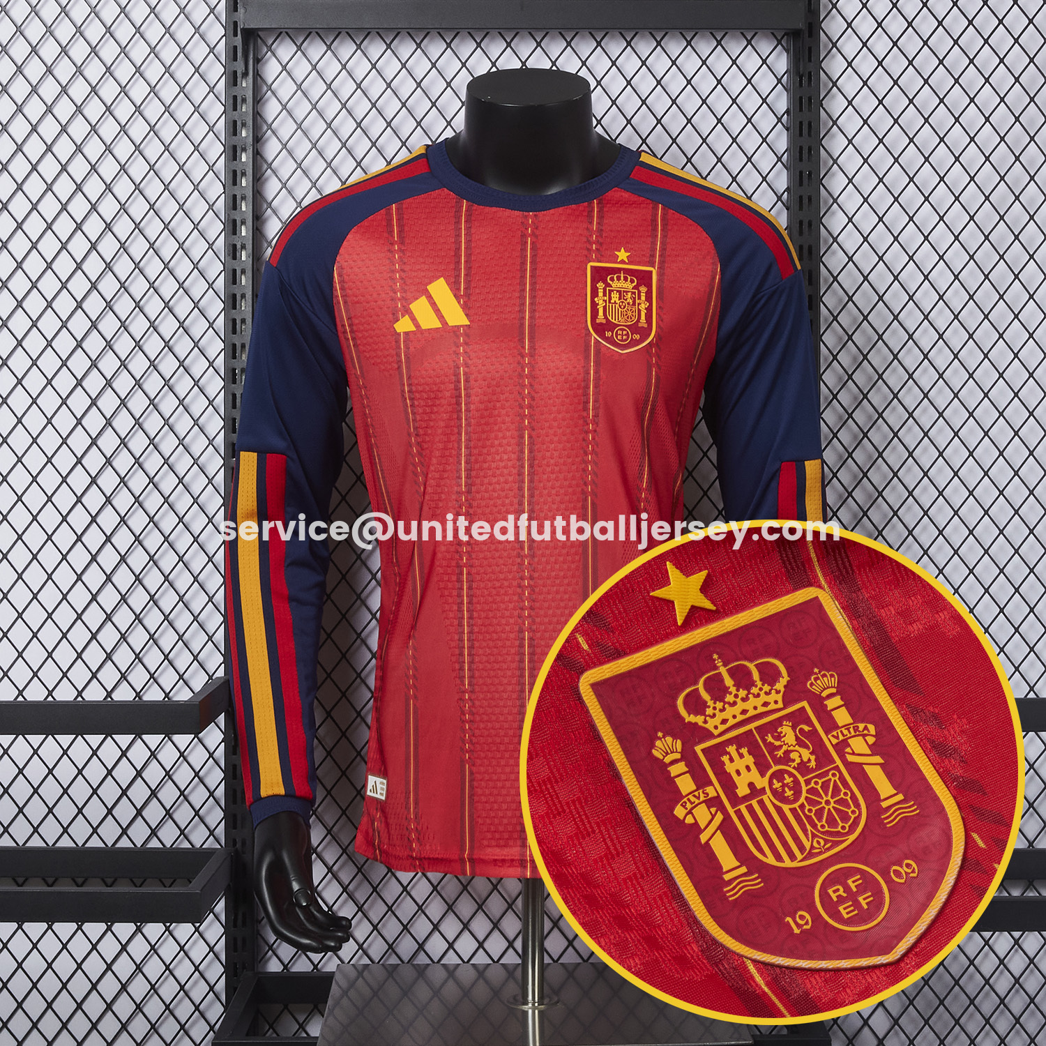 unitedfutballjersey-Spain 2026 Home Long Sleeves Jersey - Player Version