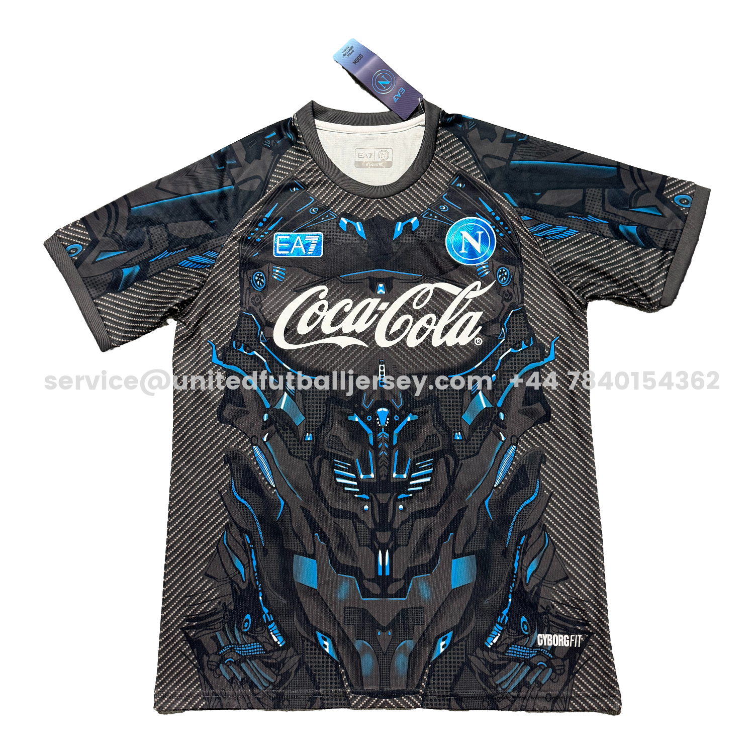 unitedfutballjersey-Napoli 25-26 Black Mecha Training Jersey - Fans Version