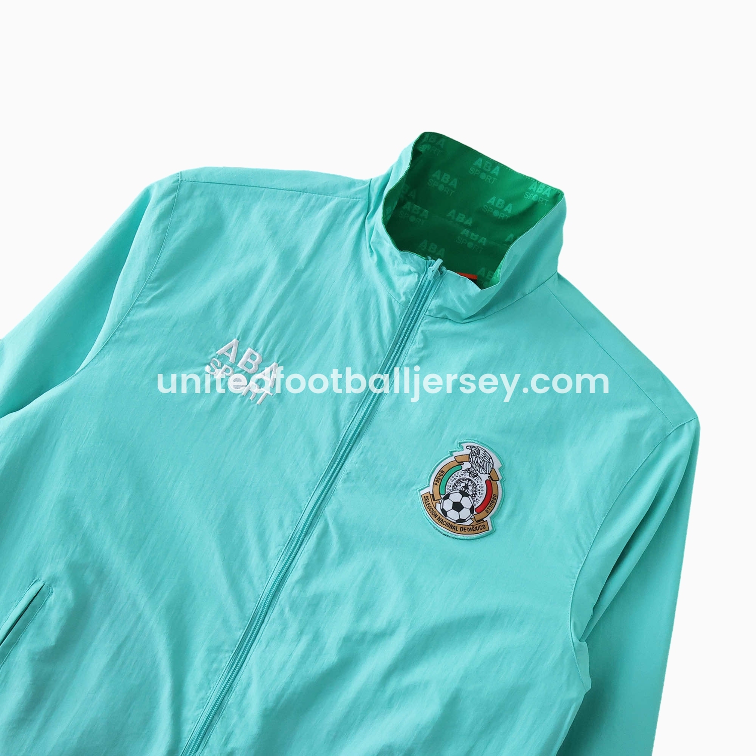 unitedfutballjersey-Retro Mexico 1995 Retro Style Double Sided Reversible Windbreaker - Green & Blue