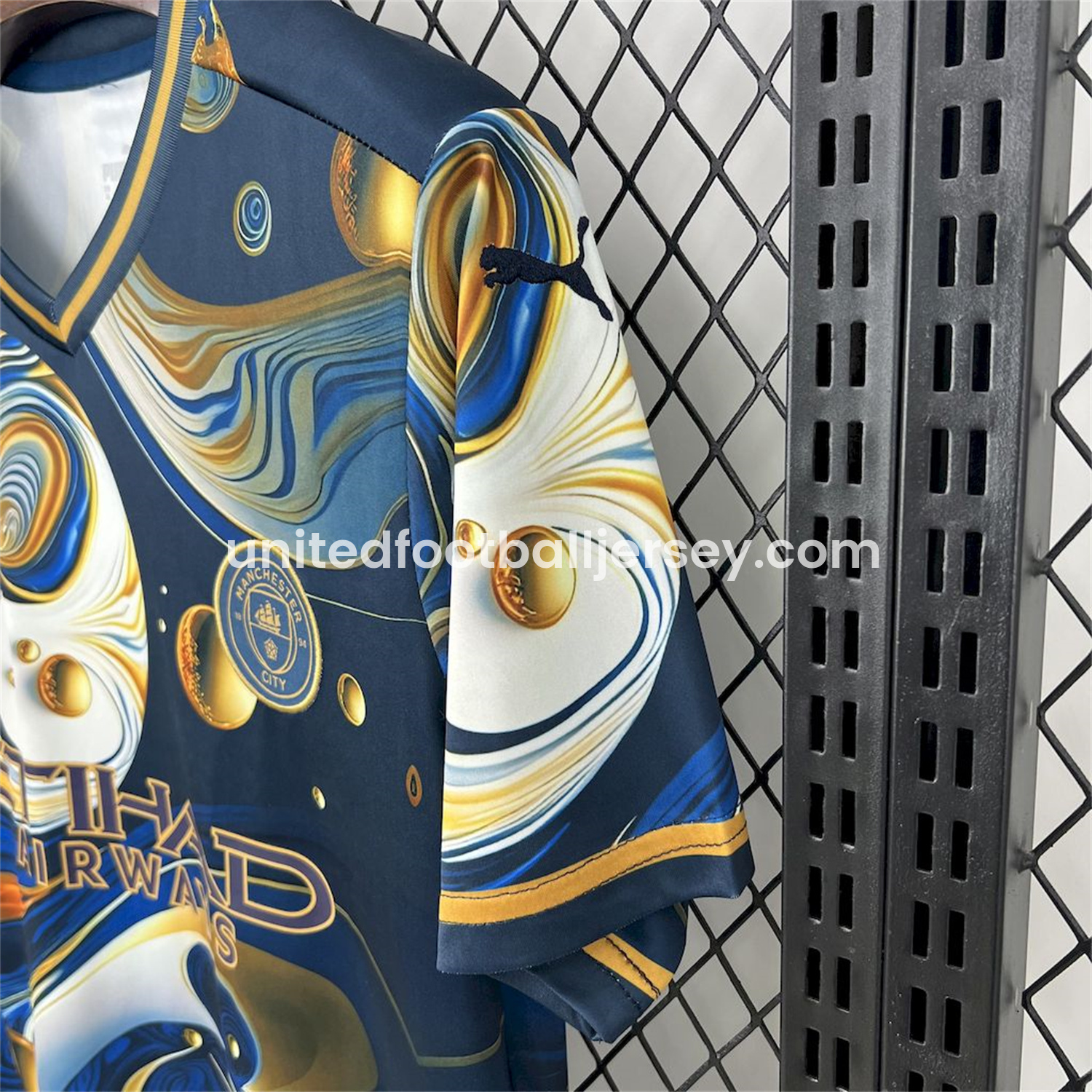 unitedfutballjersey-Manchester City 25-26 Blue Golden Fan-designed Special Edition Jersey - Fans Version