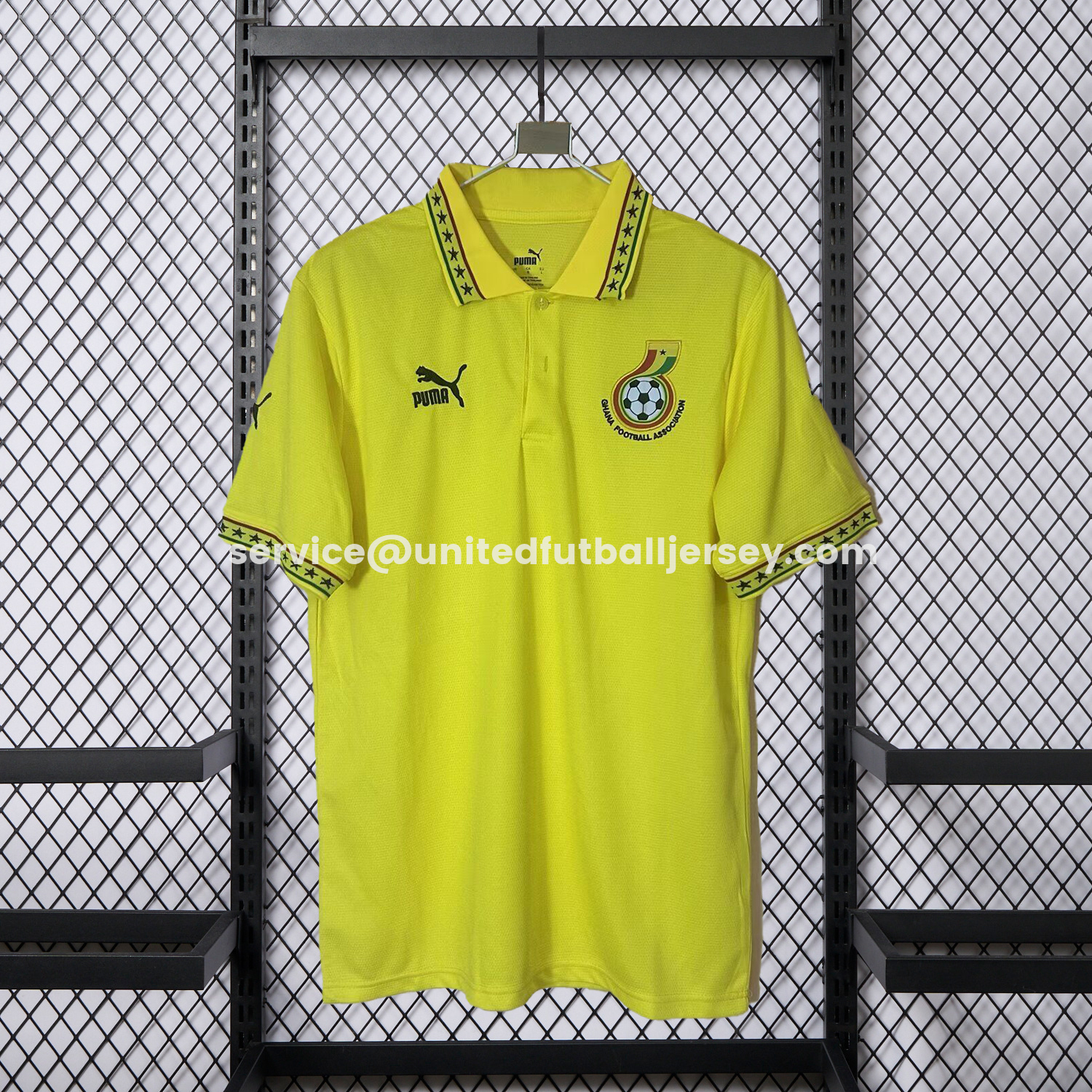 unitedfutballjersey-Ghana 2026 Yellow Polo Jersey - Fans Version