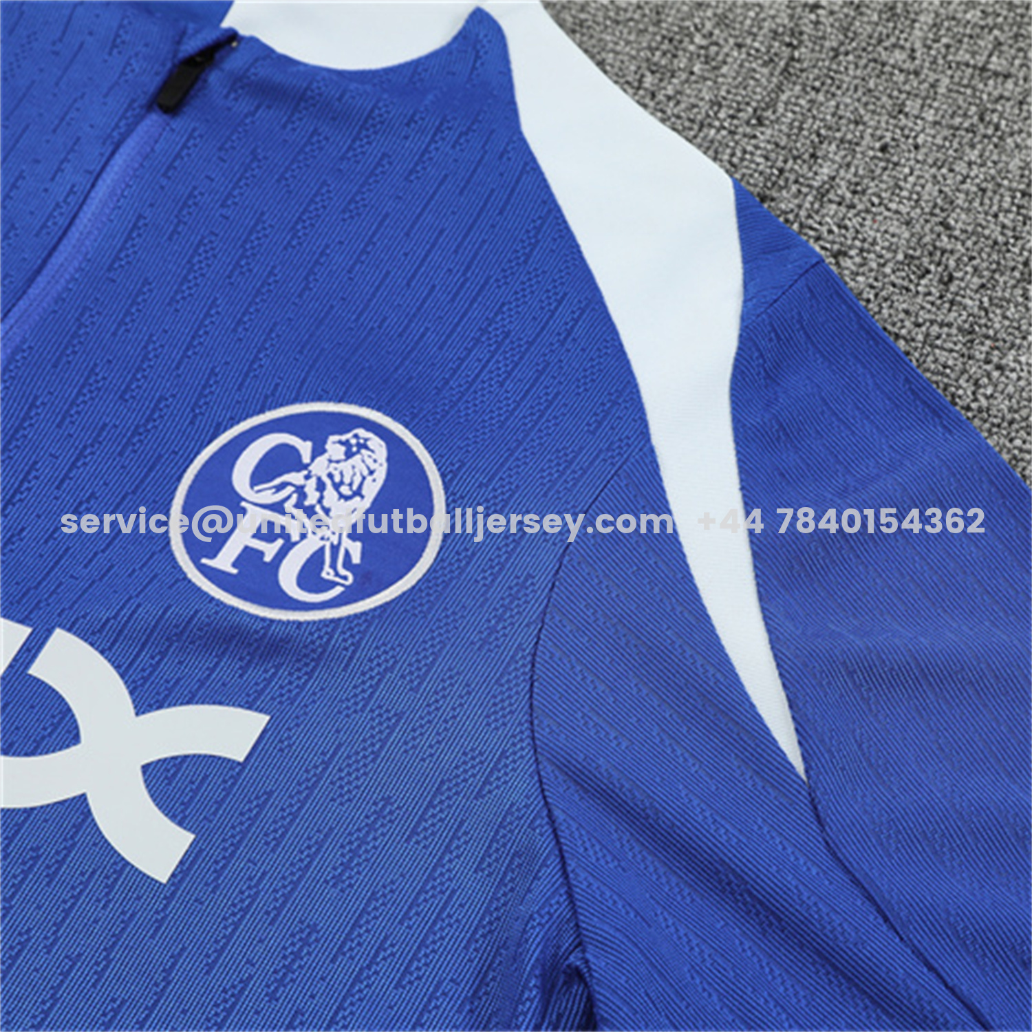 unitedfutballjersey-C.H.E.L.S.E.A 25-26 Kids Long Sleeve Training Set - Player Version - Blue Top and Black Pants