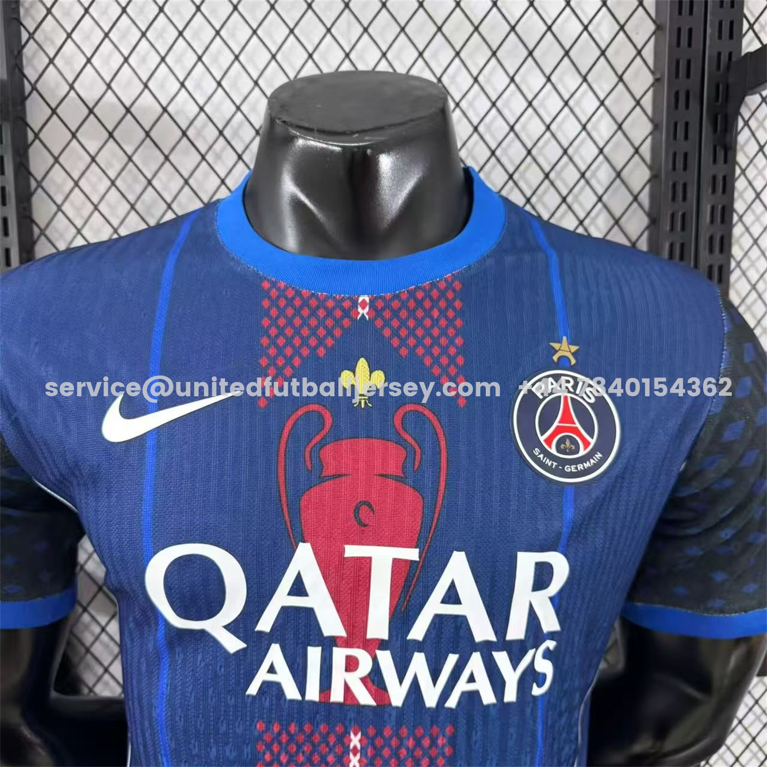 unitedfutballjersey-Paris Saint-Germain PSG 25-26 Champion Blue Special Edition Jersey With Star - Player Version