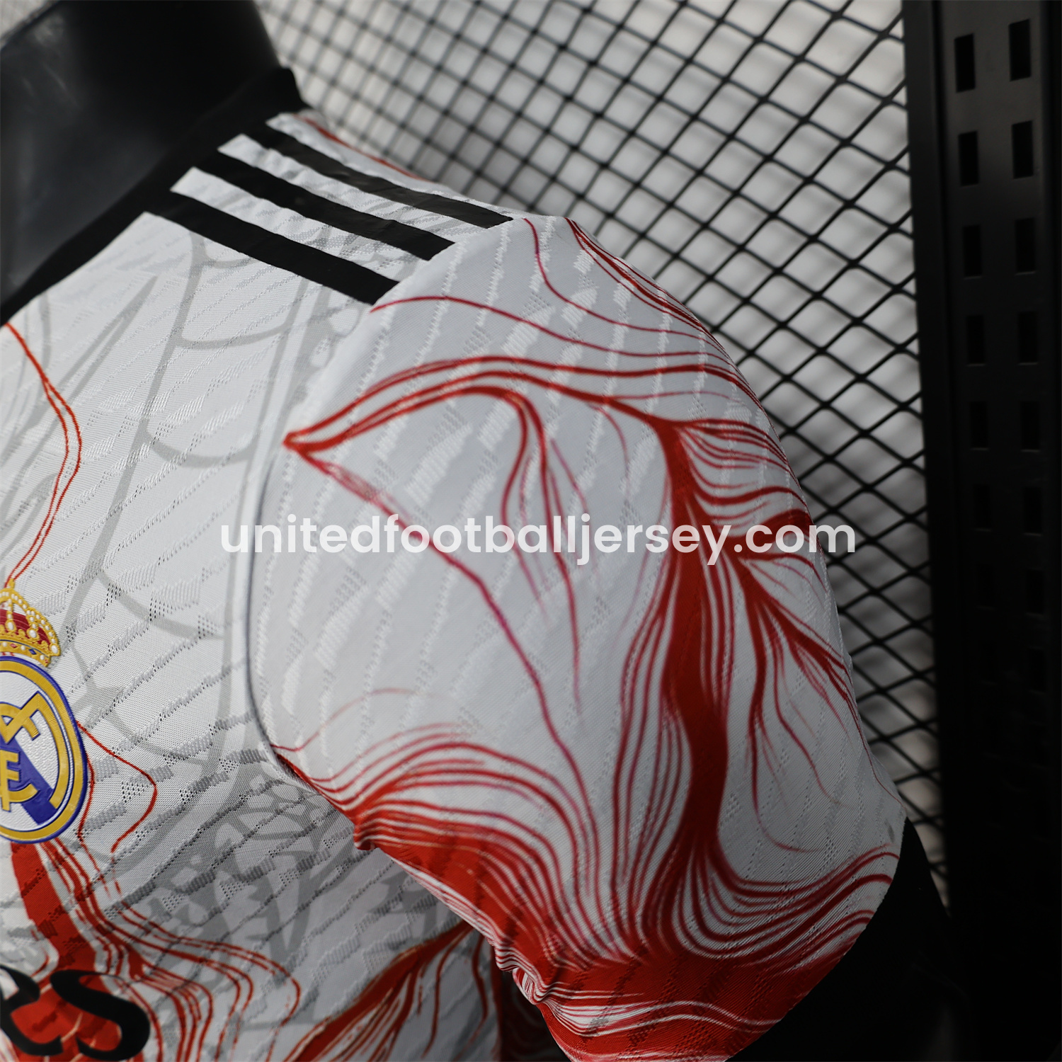 unitedfutballjersey-Real Madrid 24-25 Black & Red Loong White Jersey - Player Version