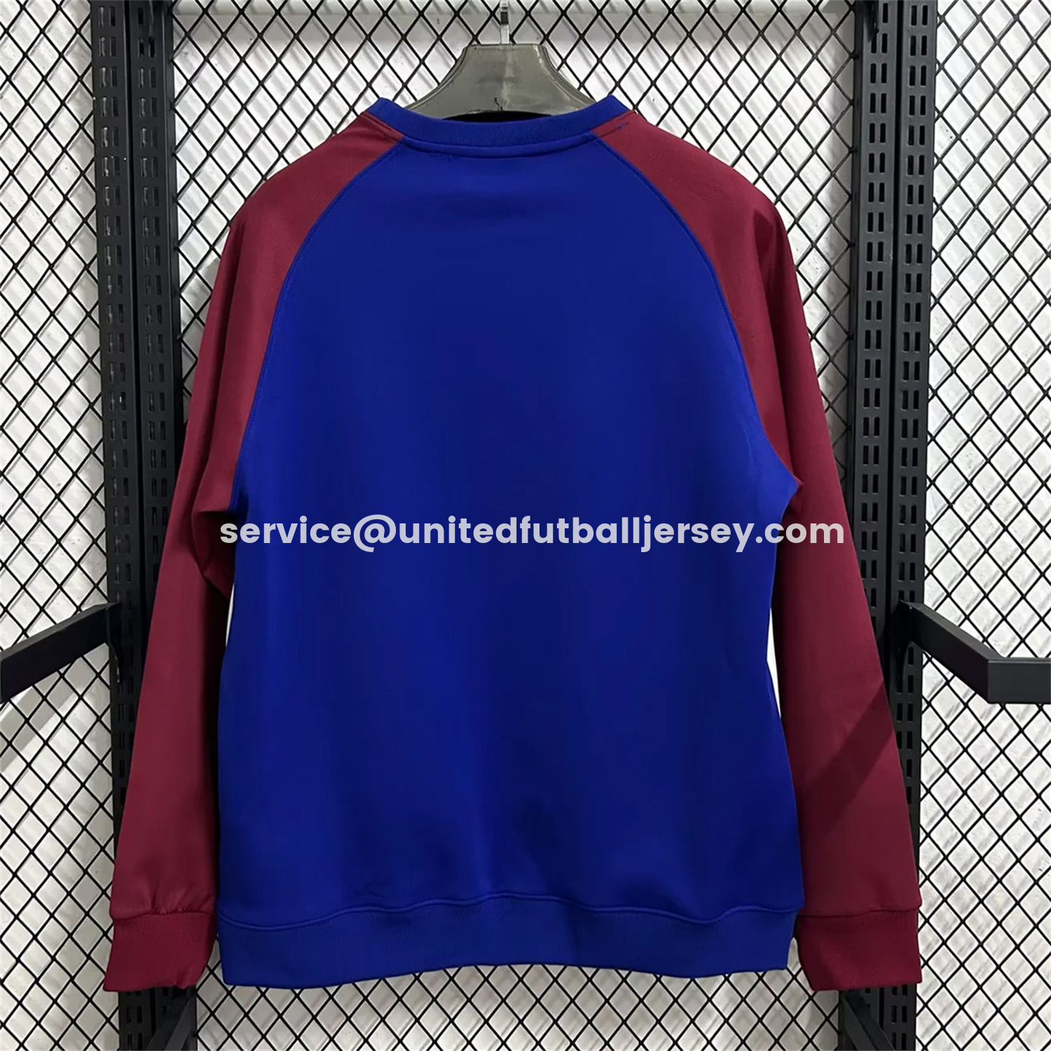 unitedfutballjersey-Barcelona 25-26 Blue And Red Unisex Pullover Hoodie