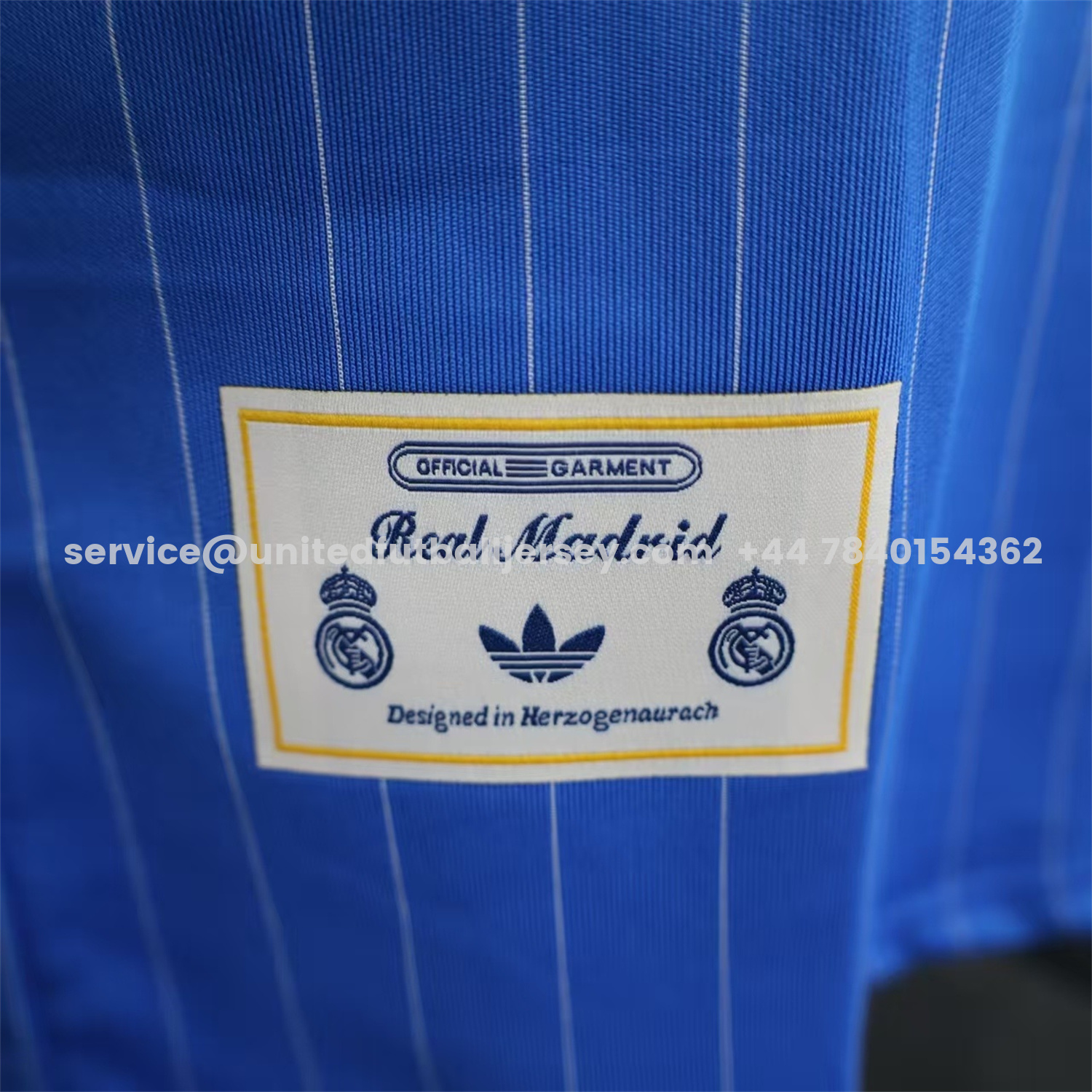 unitedfutballjersey-Real Madrid 25-26 Trefoil White Lines Blue Travel Jersey - Player Version