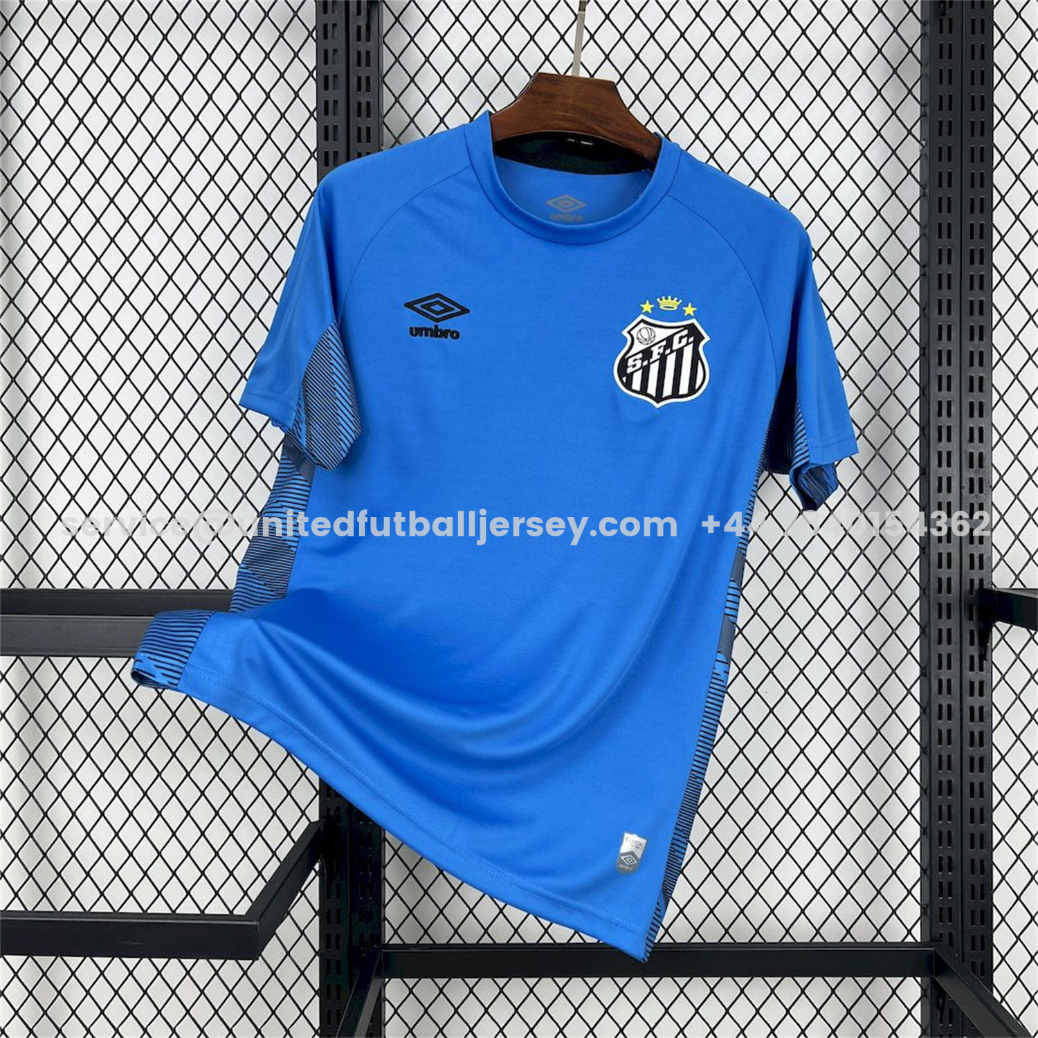 unitedfutballjersey-Santos 25-26 Blue Goalkeeper Unsponsored Jersey - Fans Version