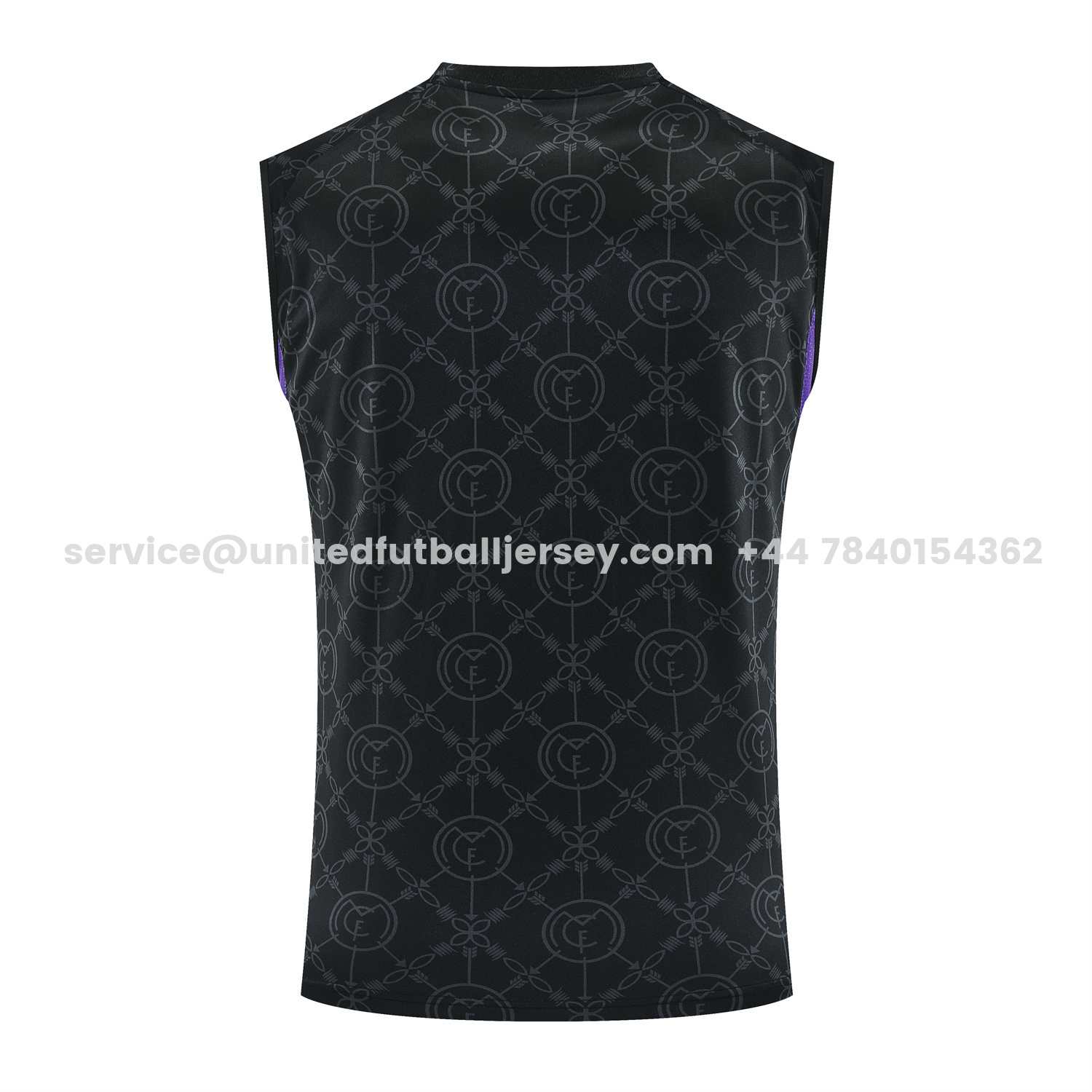 unitedfutballjersey-Real Madrid 25-26 Vest Training Set - Blue Edge Black Vest & Black Shorts