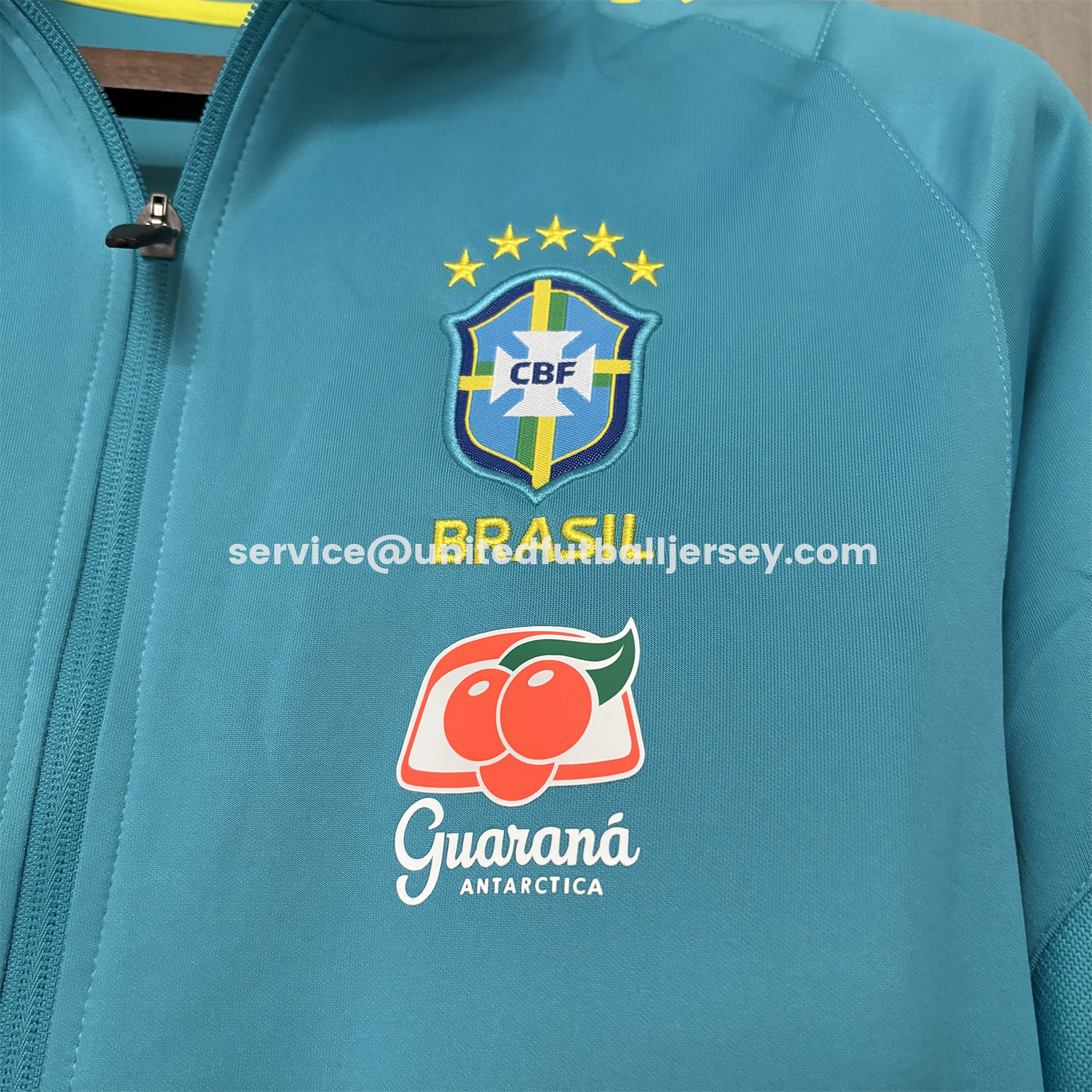 unitedfutballjersey-Retro Brazil 2022 Pre-Match Cyan Windbreaker