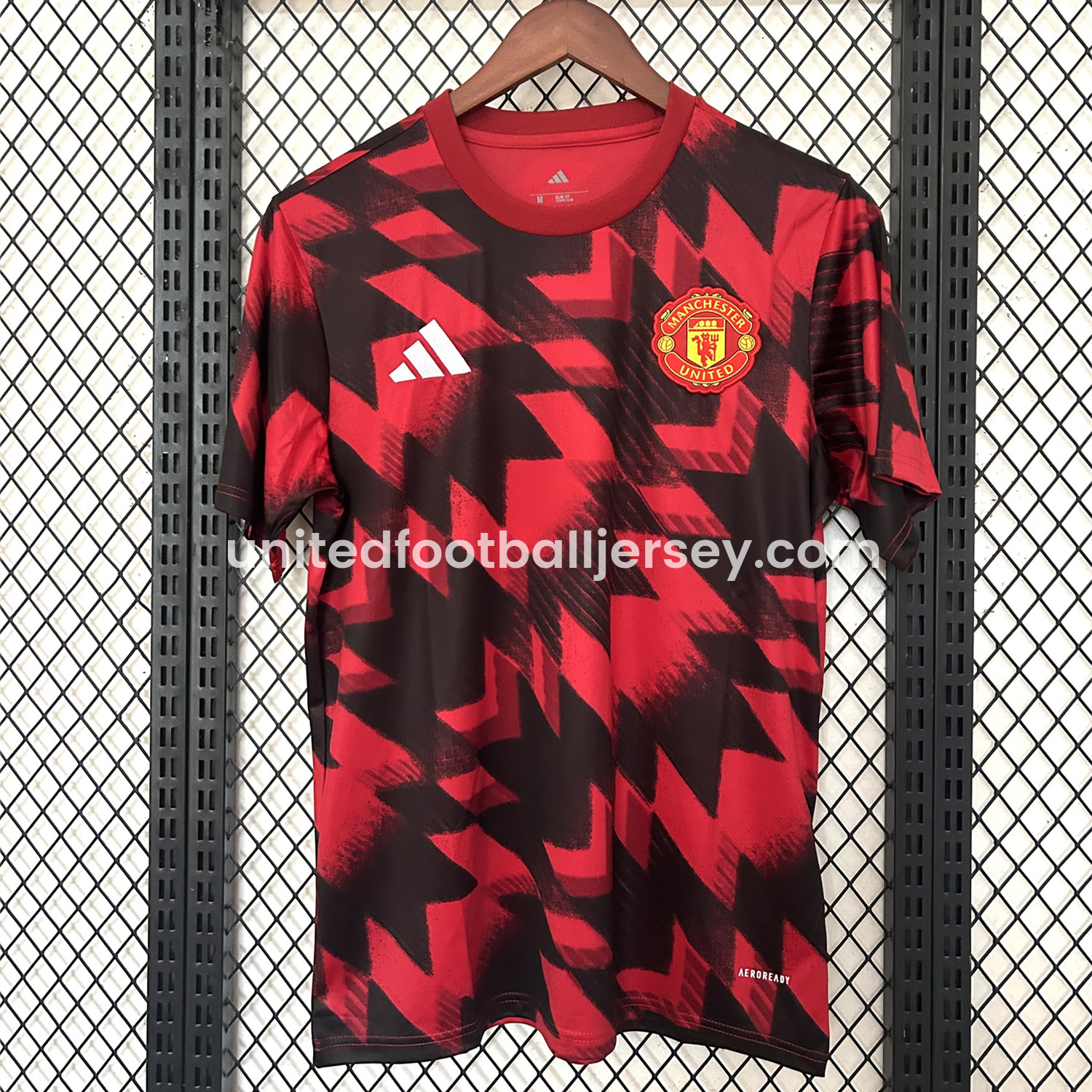 unitedfutballjersey-Manchester United 25-26 Red Pre-match Training Jersey - Fans Version