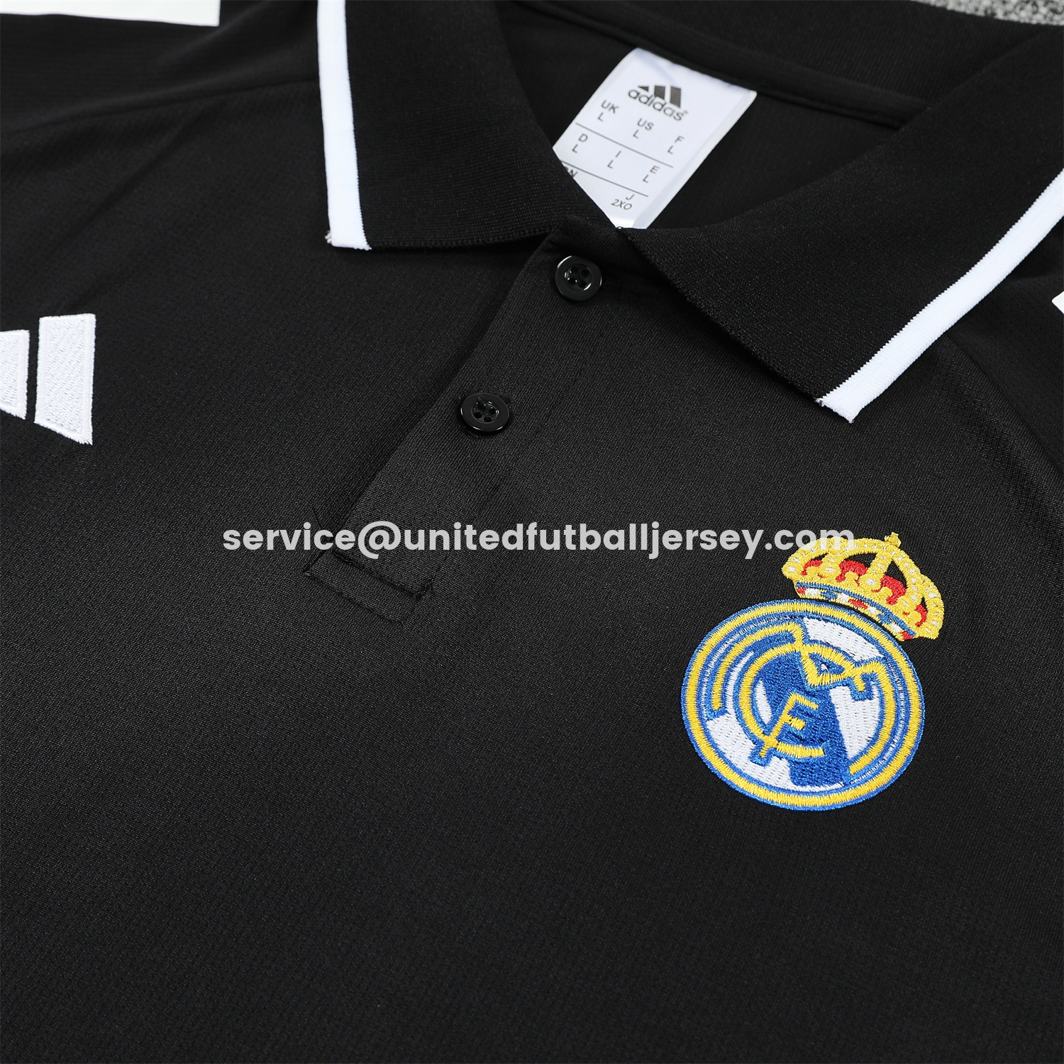 unitedfutballjersey-Real Madrid 25-26 POLO Short-Sleeve Training Set - Black Top and Black Pants