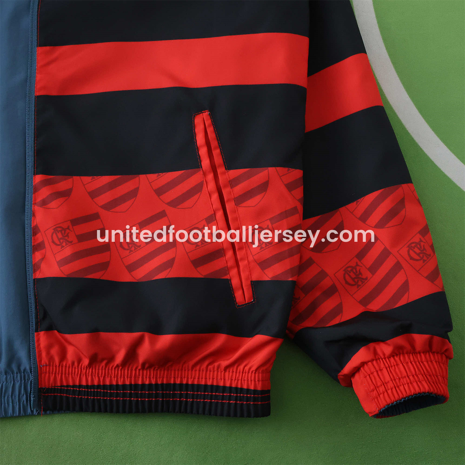 unitedfutballjersey-Flamengo 24-25 Double Sided Reversible Windbreaker - Red & Blue