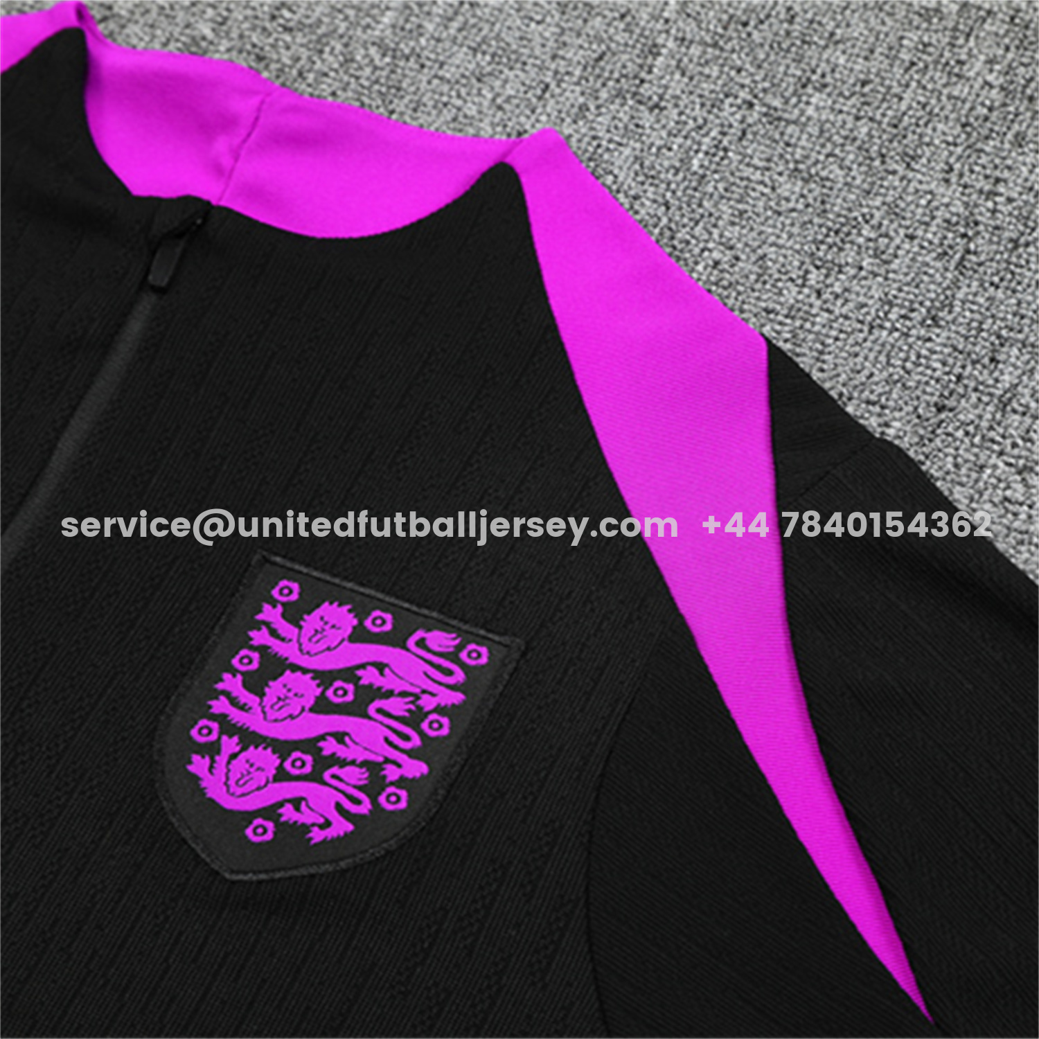 unitedfutballjersey-England 25-26 Kids Long Sleeve Training Set - Player Version - Black Top and Pants