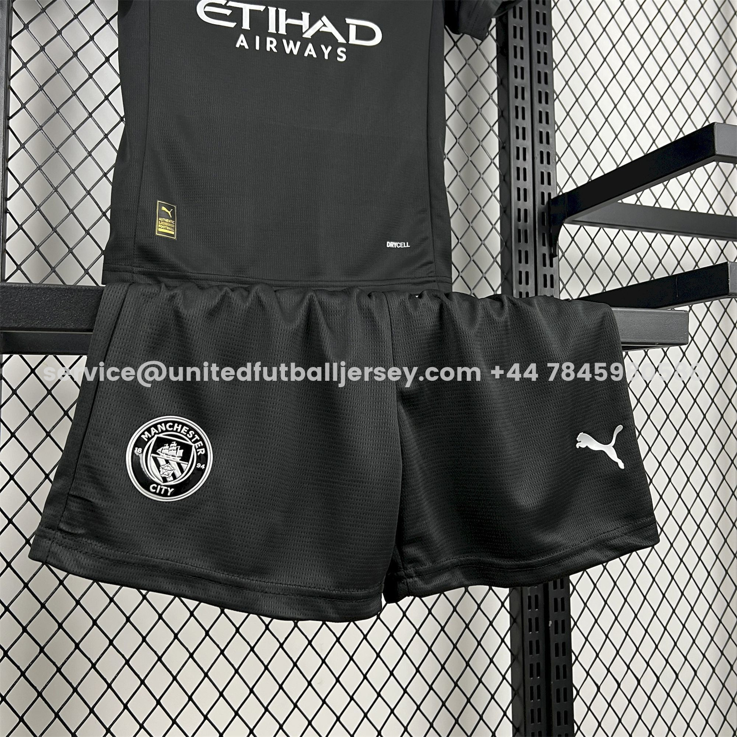 unitedfutballjersey-Manchester City 25-26 Away Black Kids Kit