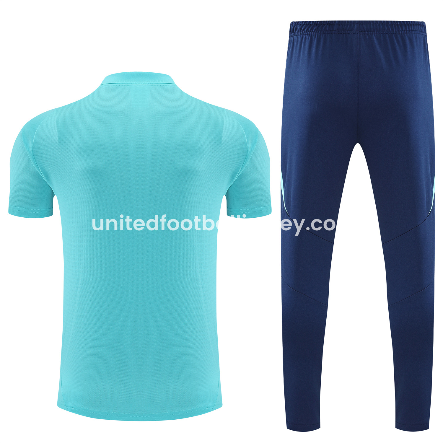 unitedfutballjersey-Arsenal 25-26 POLO Short-Sleeve Training Set - Cyan Top and Deep Blue Pants