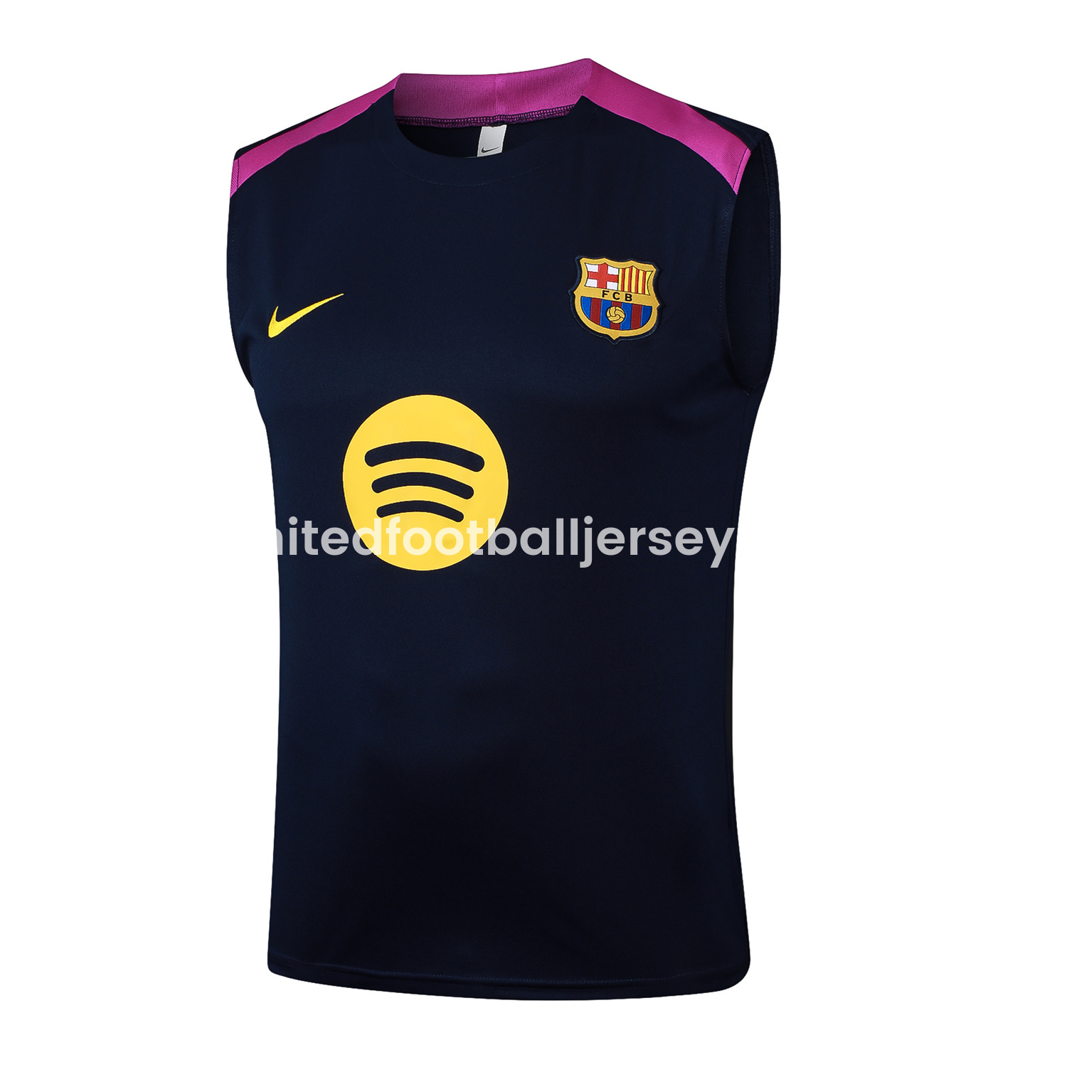unitedfutballjersey-Barcelona 25-26 Vest Training Set - Deep Blue Black Vest and Shorts