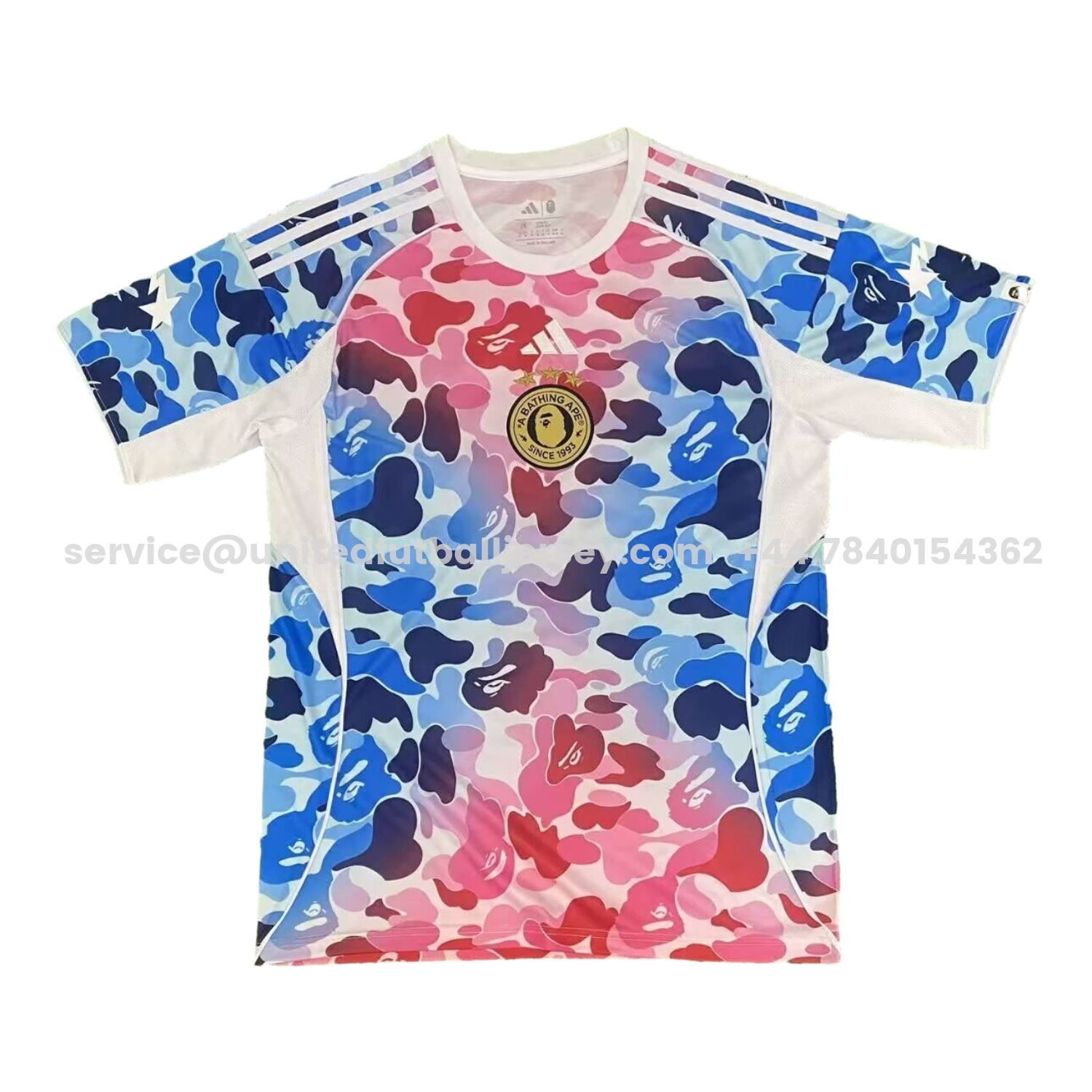 unitedfutballjersey-Adidas x A Bathing Ape Pink And Blue Camouflage Special Jersey - Fans Version