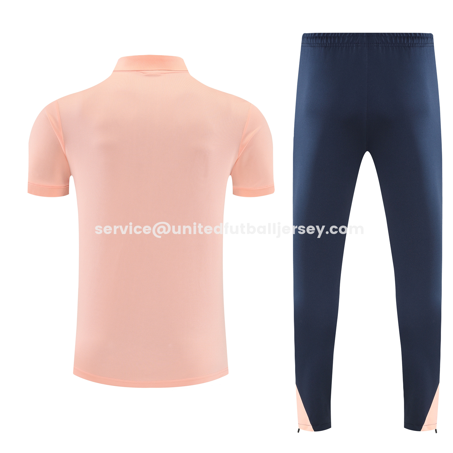 unitedfutballjersey-Barcelona 25-26 POLO Short-Sleeve Training Set - Pink Top and Dark Blue Pants