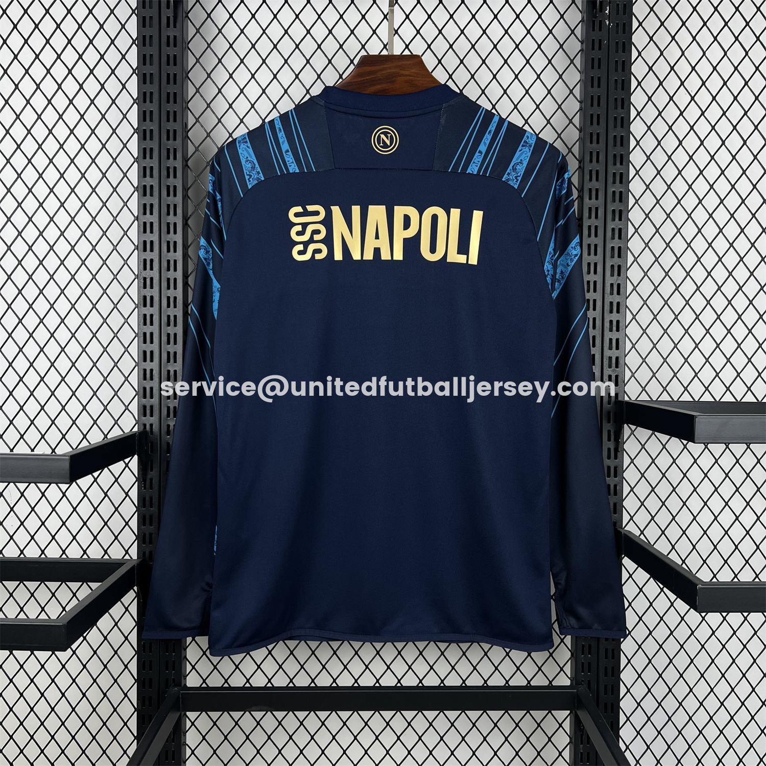 unitedfutballjersey-Napoli 25-26 CocaCola Dark Blue Special Long Sleeves Jersey - Fans Version
