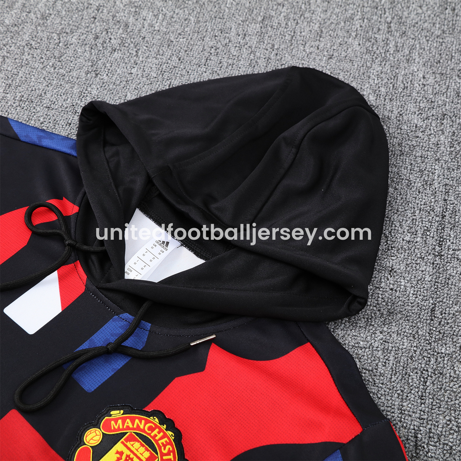 unitedfutballjersey-Manchester United 24-25 Pre-Match Traning Hoodie Set - Black Top and Pants