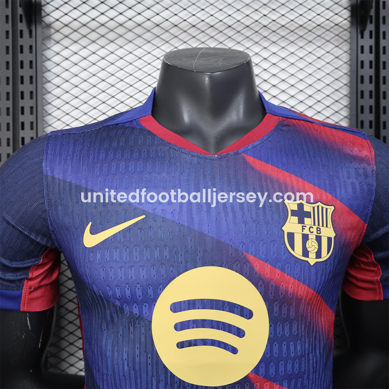 unitedfutballjersey-Barcelona 25-26 Red Diagonal Special Blue Jersey - Player Version