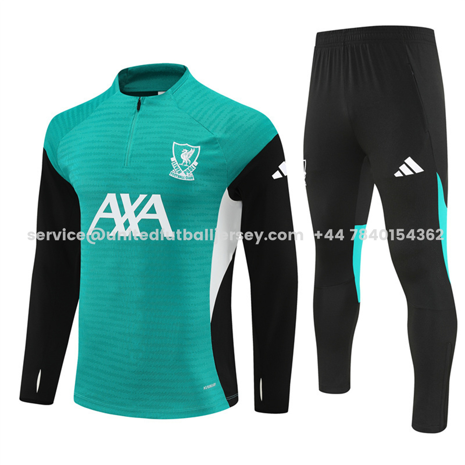 unitedfutballjersey-Liver.pool 25-26 Long Sleeve Training Set - Player Version - Green Top and Black Pants
