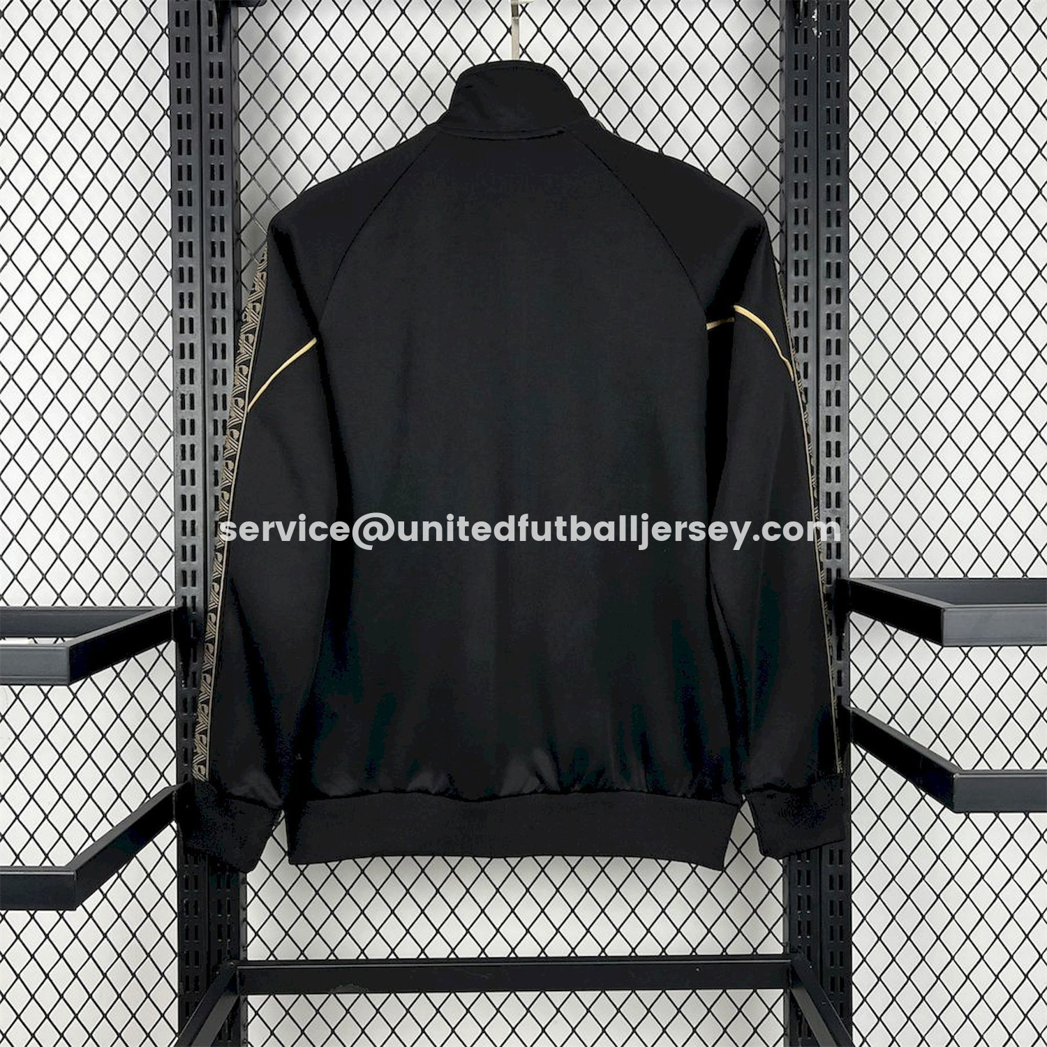 unitedfutballjersey-Portugal 25-26 Eusebio Special Windbreaker Training Set - Black White Top and Pants