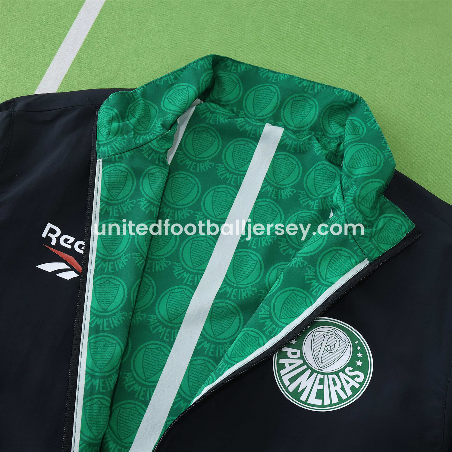 unitedfutballjersey-Palmeiras 25-26 Double Sided Reversible Windbreaker - Black & Green