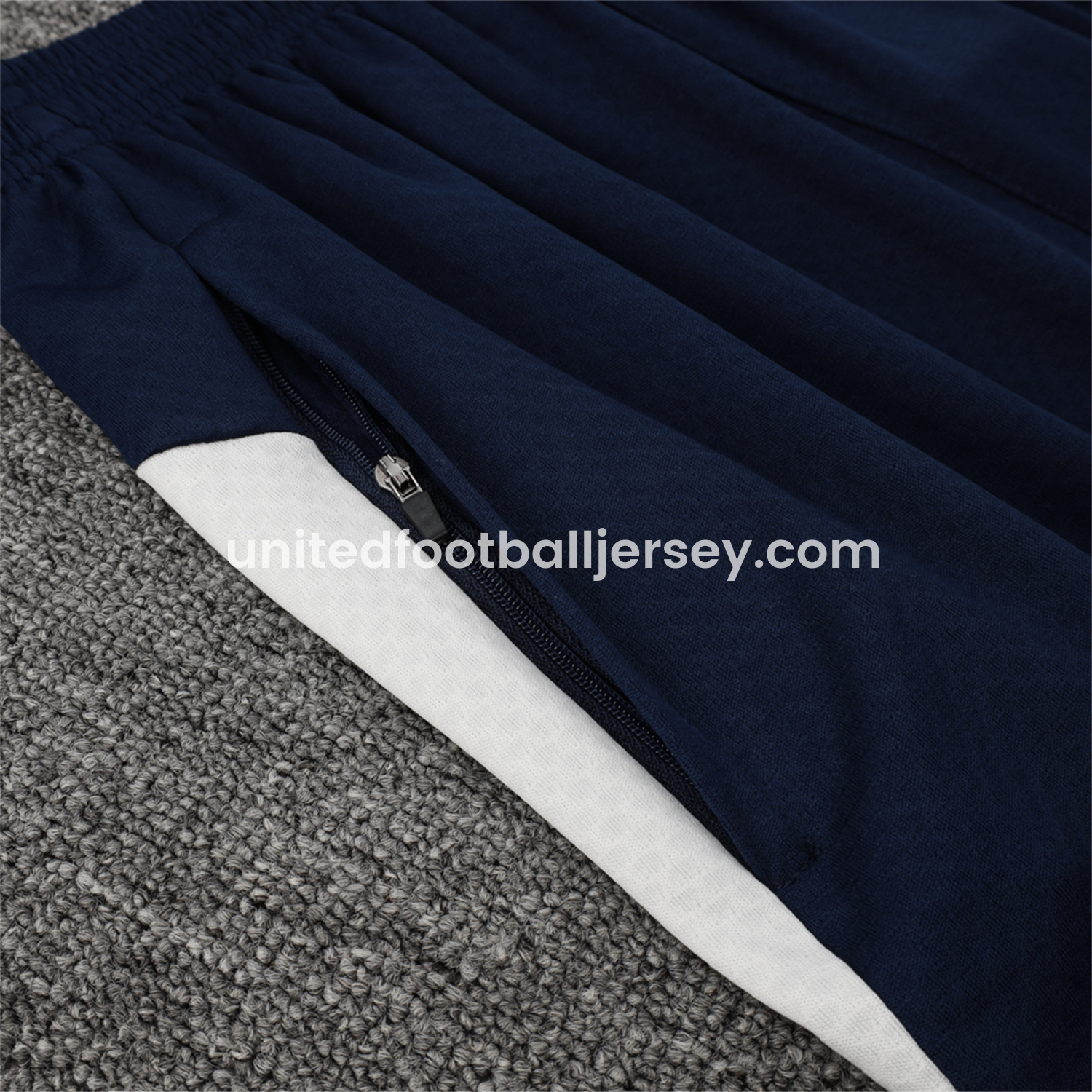 unitedfutballjersey-Portugal 25-26 Short-Sleeve Training Set - Off White Top and Deep Blue Shorts