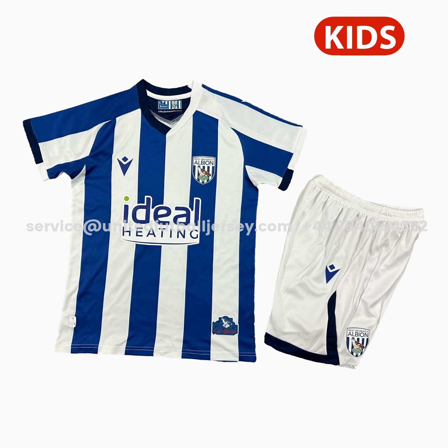 unitedfutballjersey-West Bromwich Albion Home Away Kids Kit