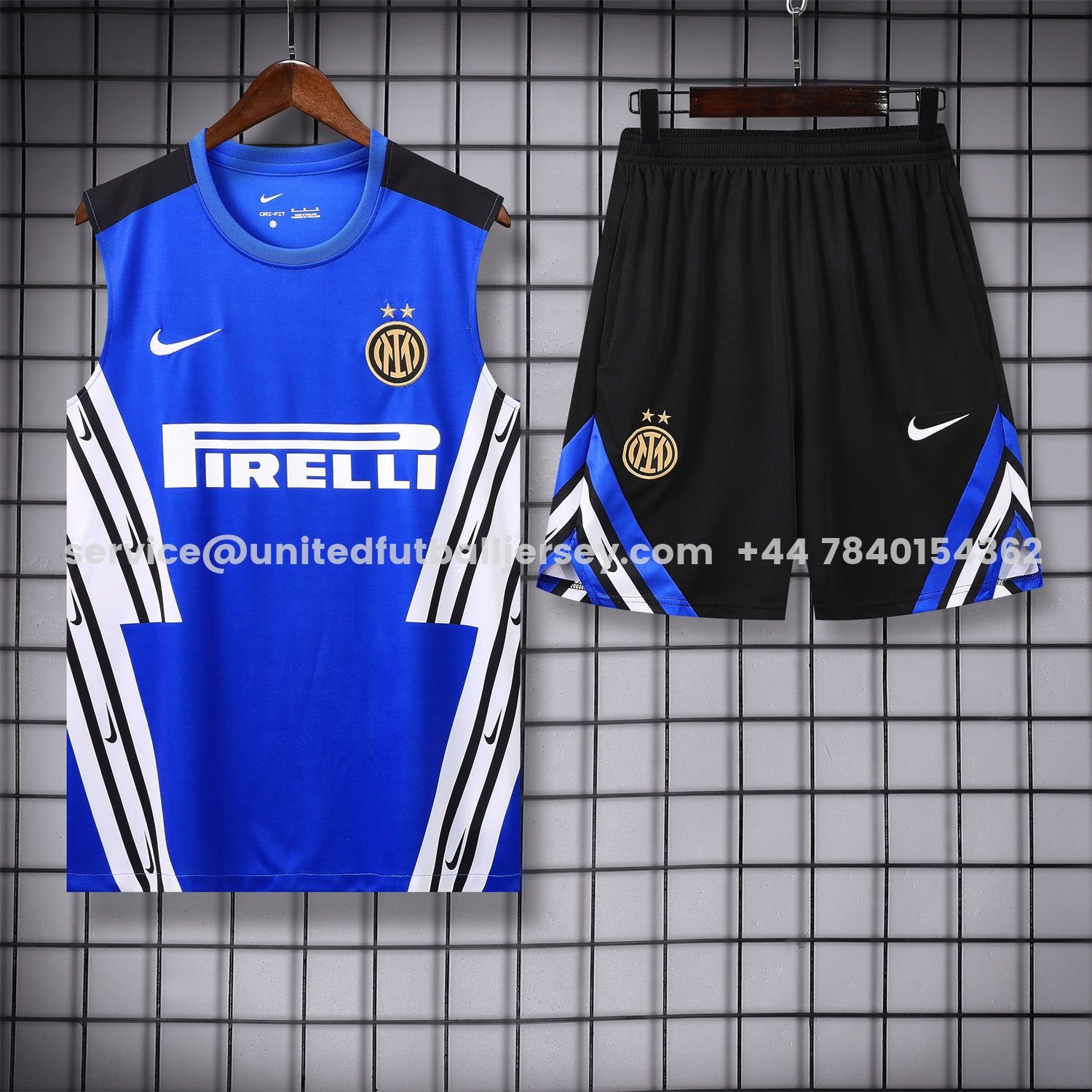 unitedfutballjersey-Inter Milan 25-26 Vest Training Set - Blue Vest & Black Shorts