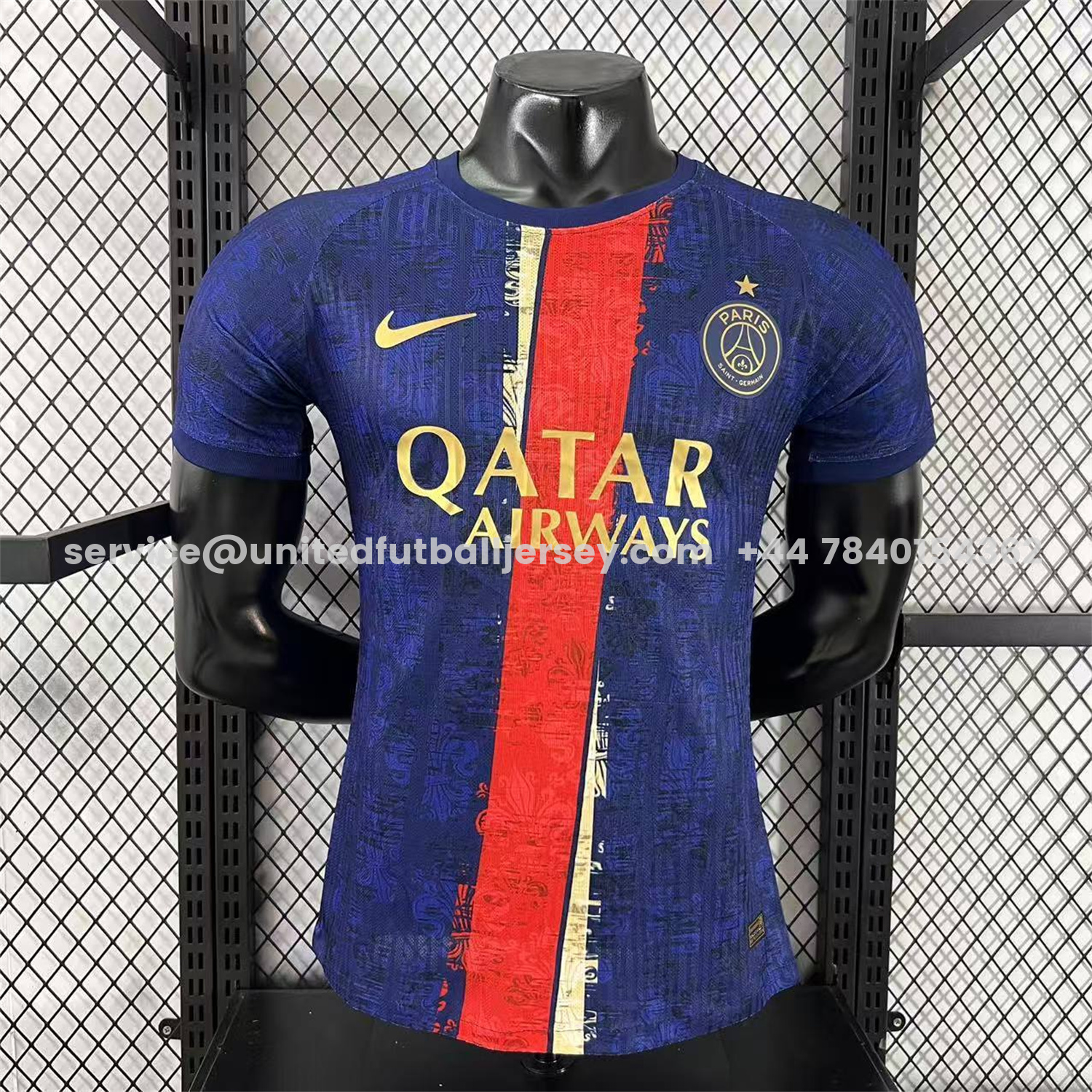 unitedfutballjersey-Paris Saint-Germain PSG 25-26 Red Slash Blue Special Jersey - Player Version