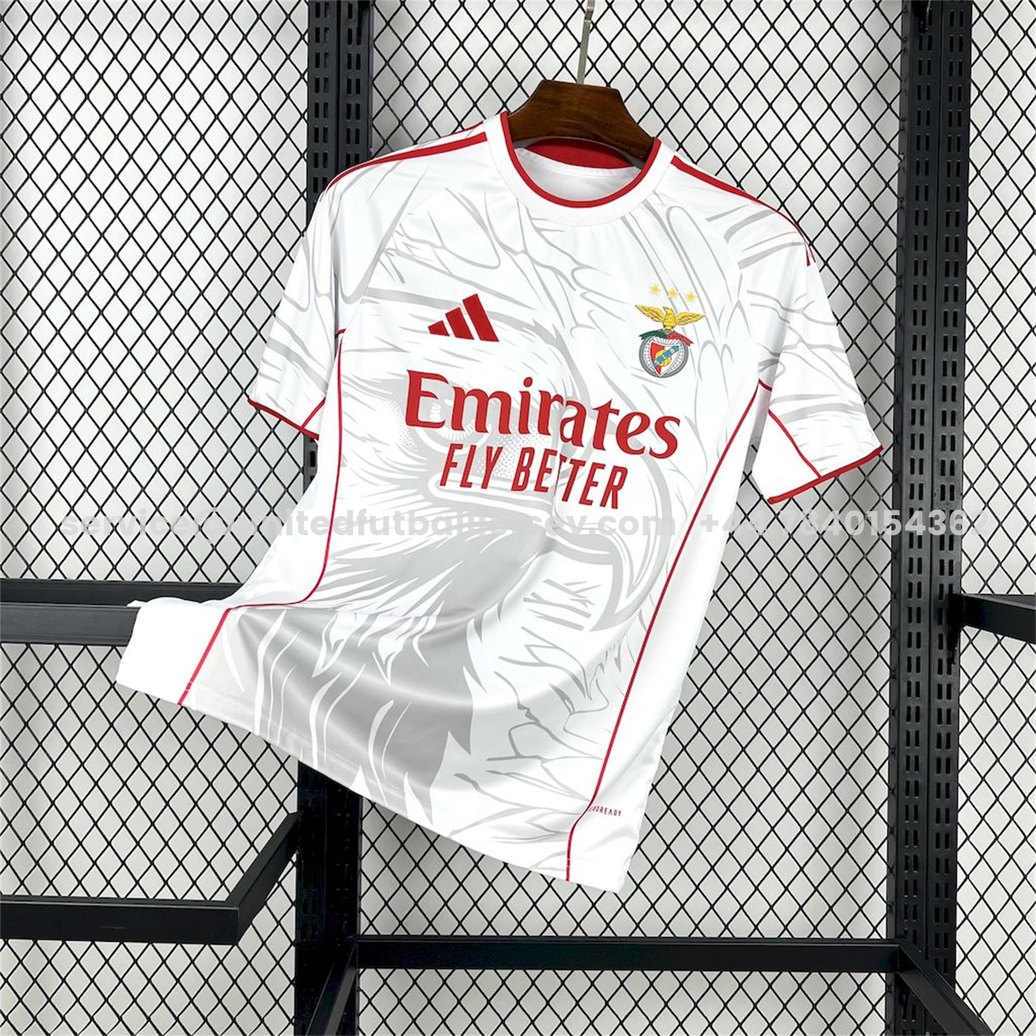 unitedfutballjersey-Benfica 24-25 White Red Concept Jersey with Grey Eagle - Fans Version