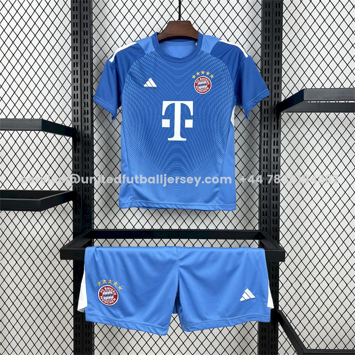 unitedfutballjersey-Bayern Munich 25-26 Blue Goalkeeper Kids Kit