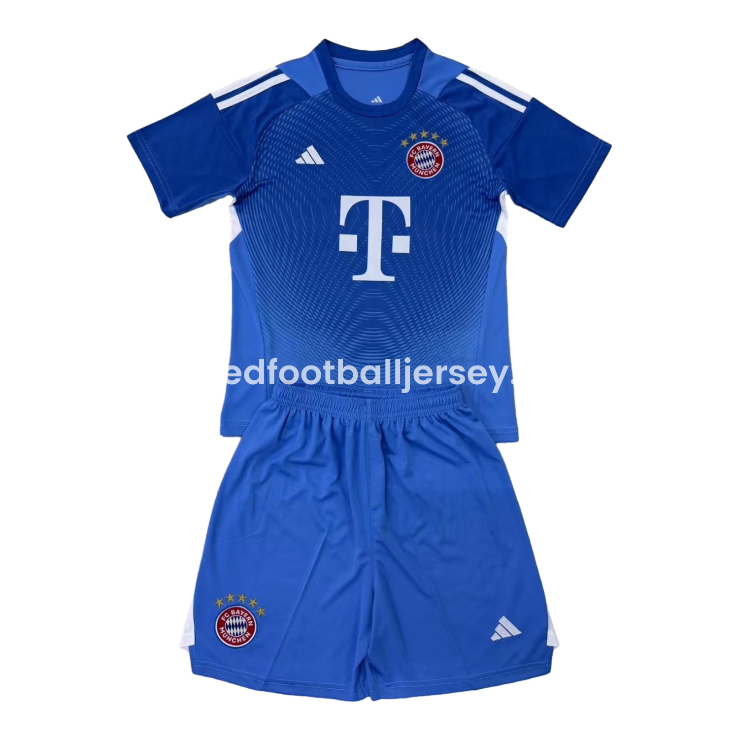 unitedfutballjersey-Bayern Munich 25-26 Blue Goalkeeper Men's Adult Jersey Set - Fans Version