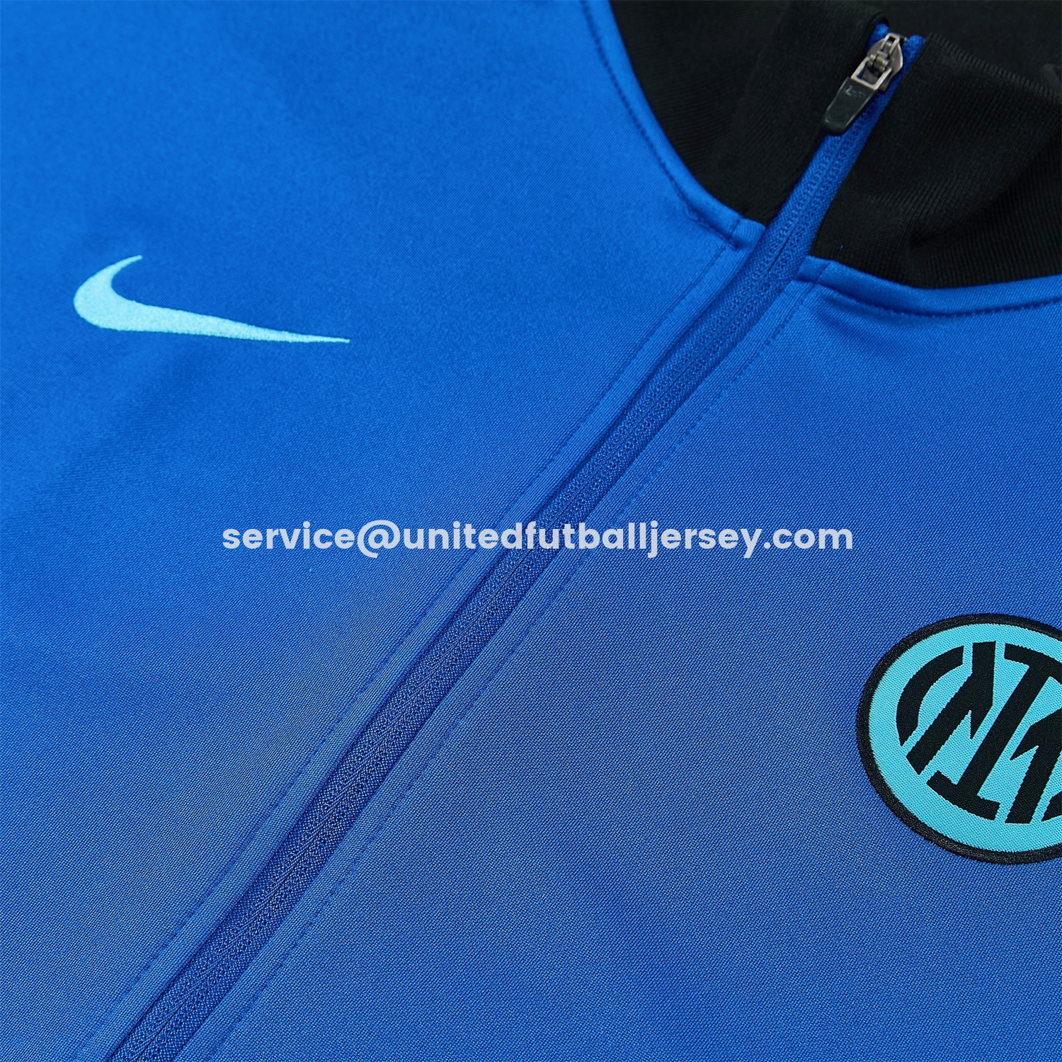 unitedfutballjersey-Inter Milan 25-26 Jacket Training Tracksuit - Ocean Blue Jackets & Black Pants