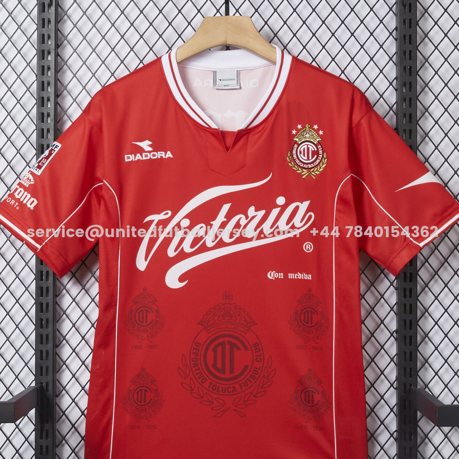 unitedfutballjersey-Retro Toluca 1998-99 Home Red Jersey