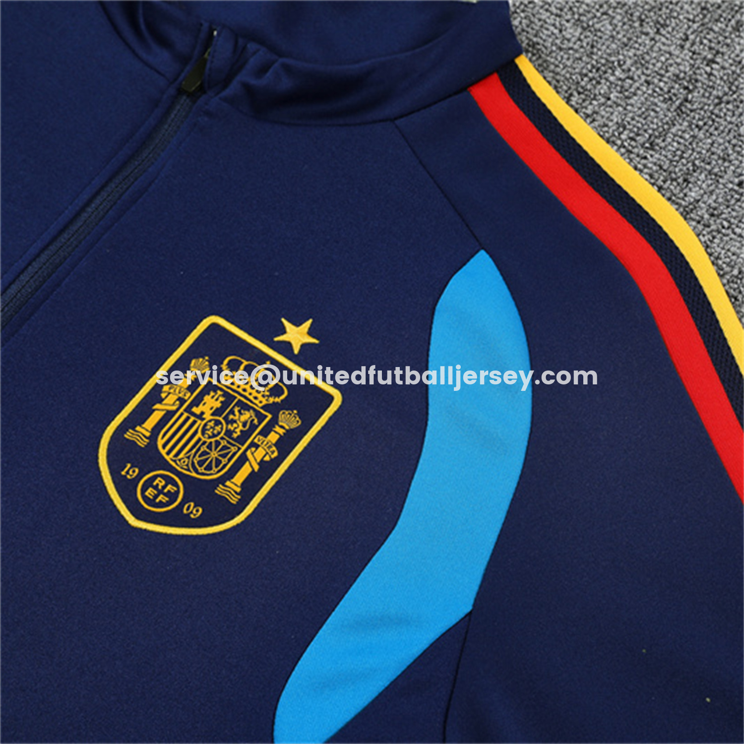 unitedfutballjersey-Spain 2026 Kids Long Sleeve Training Set - Royal Blue Top & Pants